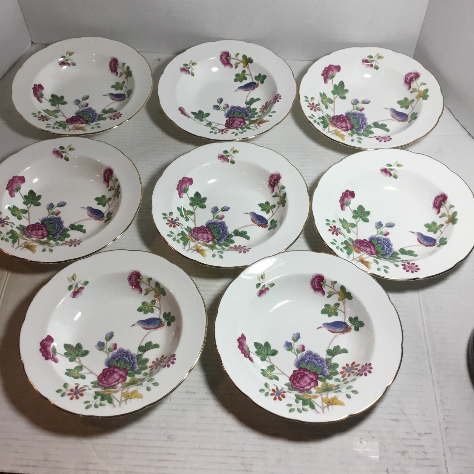 Set oF 8 Cuckoo Pattern 8’’ Flat Soup Bowls MINT – Price Reduced!