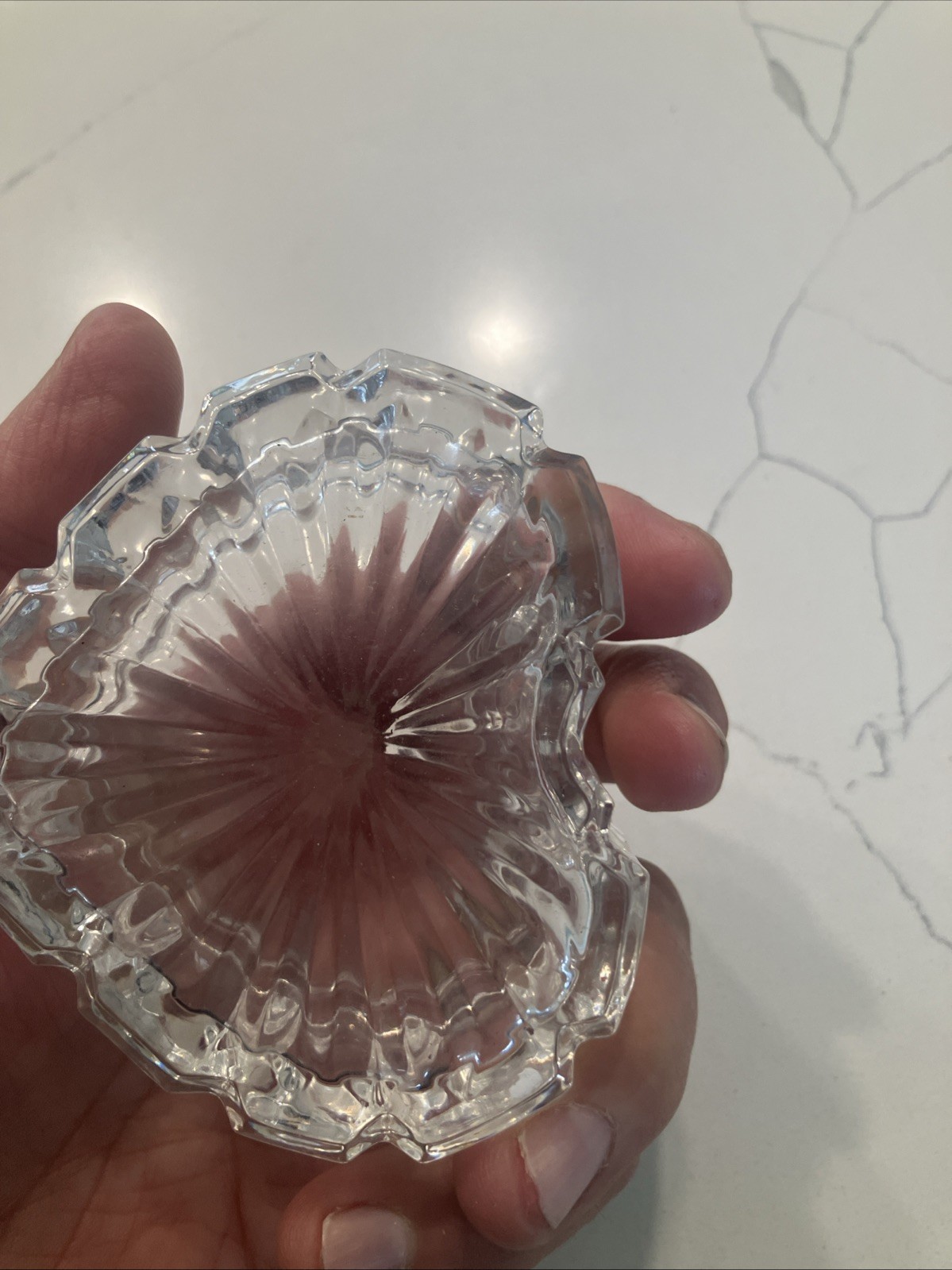 Vintage Pressed Clear Glass Heart Shaped Trinket Dish