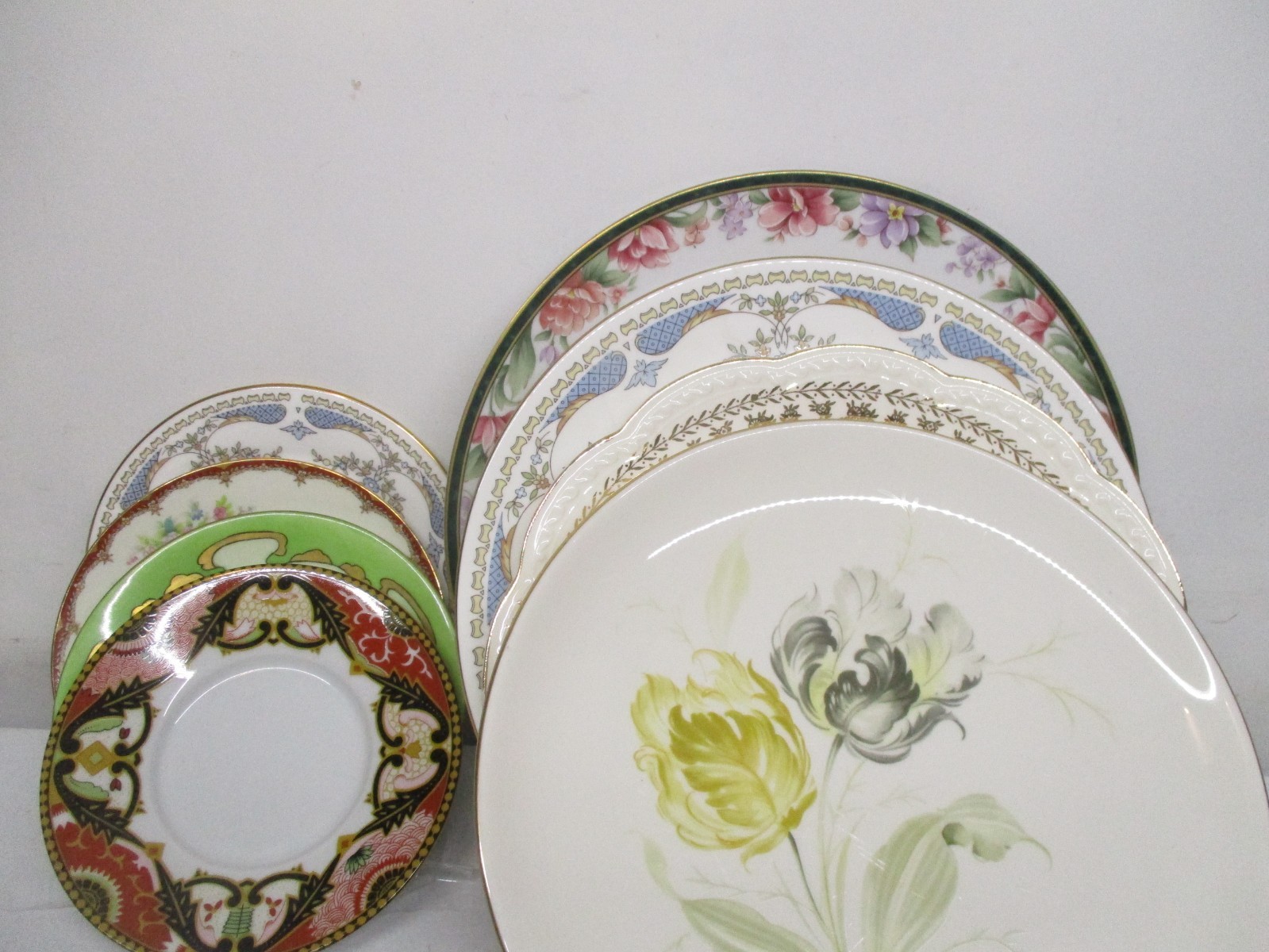Vintage Mismatched China Dinner Plates & Bread Plates ~ 8pcs-Beautiful-Colorful