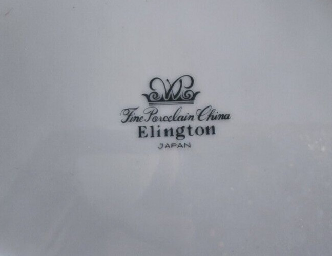 Elington Vegetable Bowl 10 1/2″ W Wade Porcelain Oval White Blue Platinum Trim !