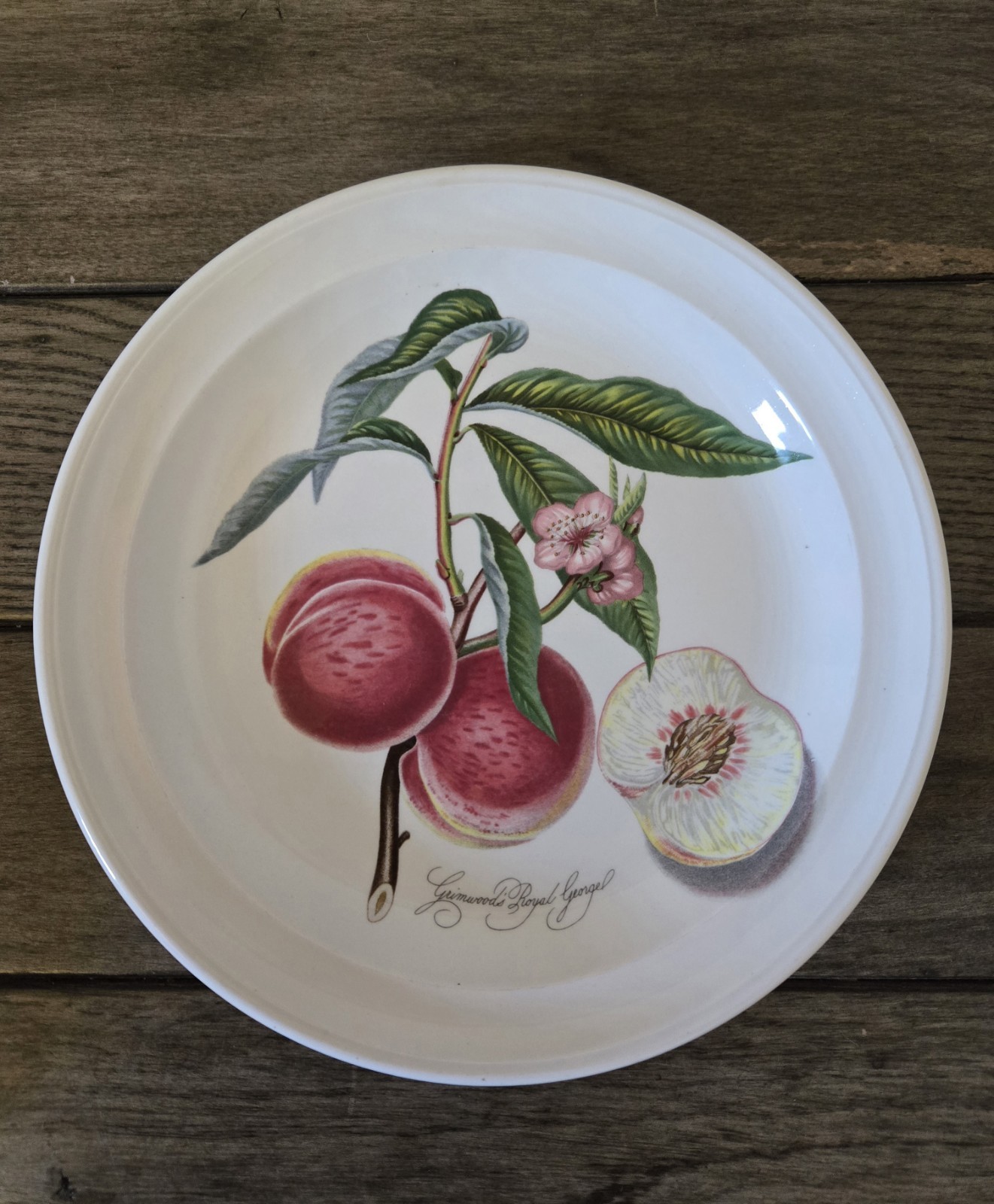 Set of 4 Vintage Portmeirion England Pomona Plates 7.35″ Apricot Apple Pear
