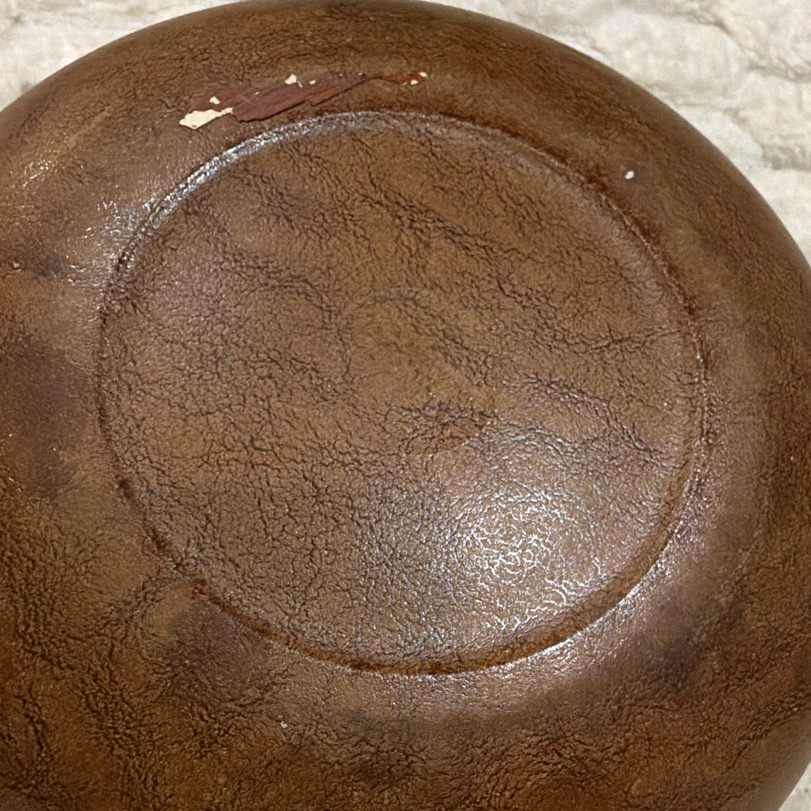 Vintage MCM Brown Drip Pottery Bowl – Faux Leather Glaze