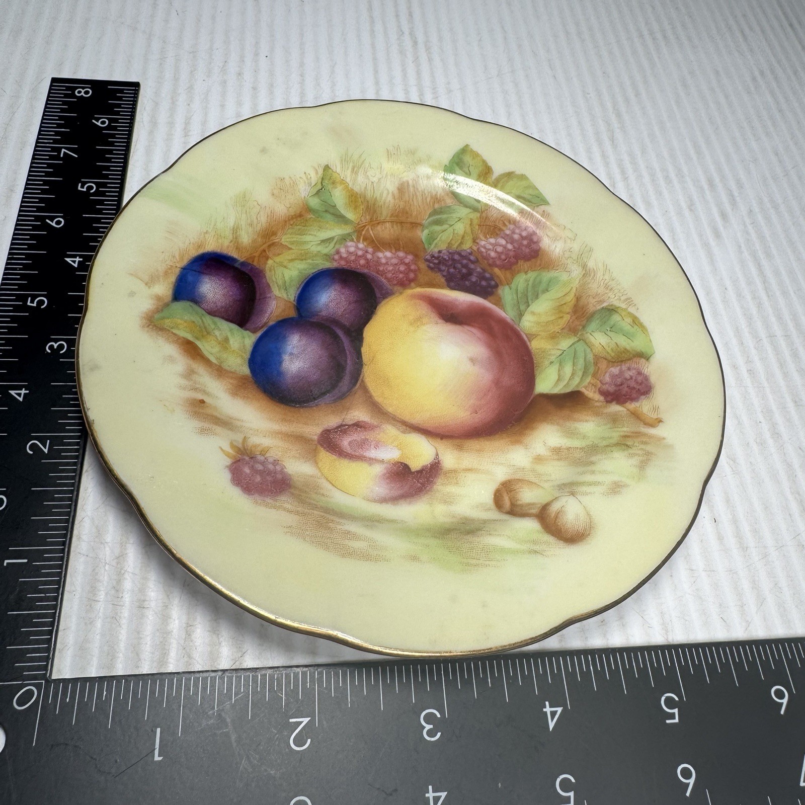 VTG 6″ Made in Occupied Japan Hand Painted Dish with Fruit Plate