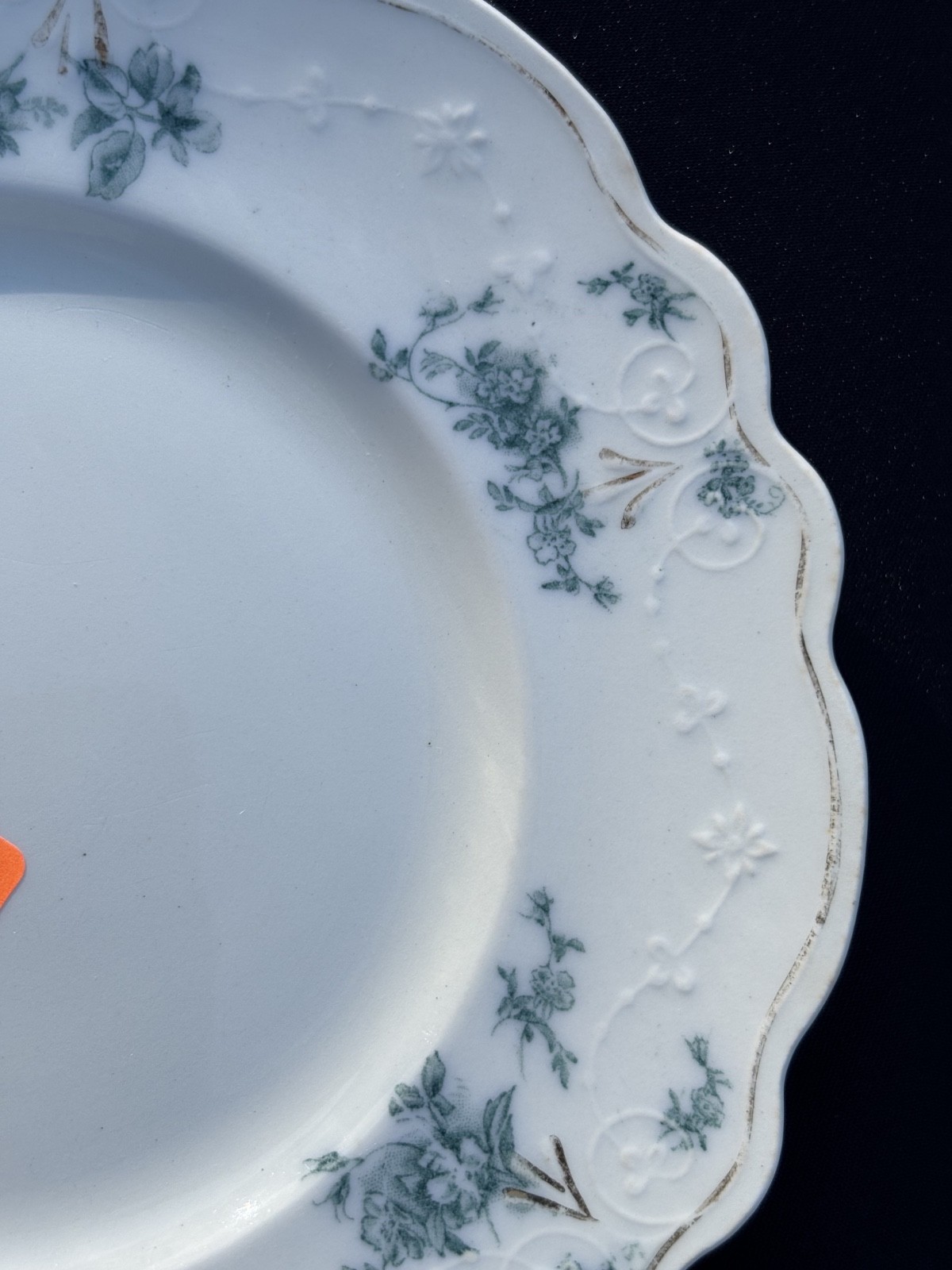 W.H. Grindley Co. England Teresa Teal Green Scalloped Edge 7″ Dessert Plate VGUC