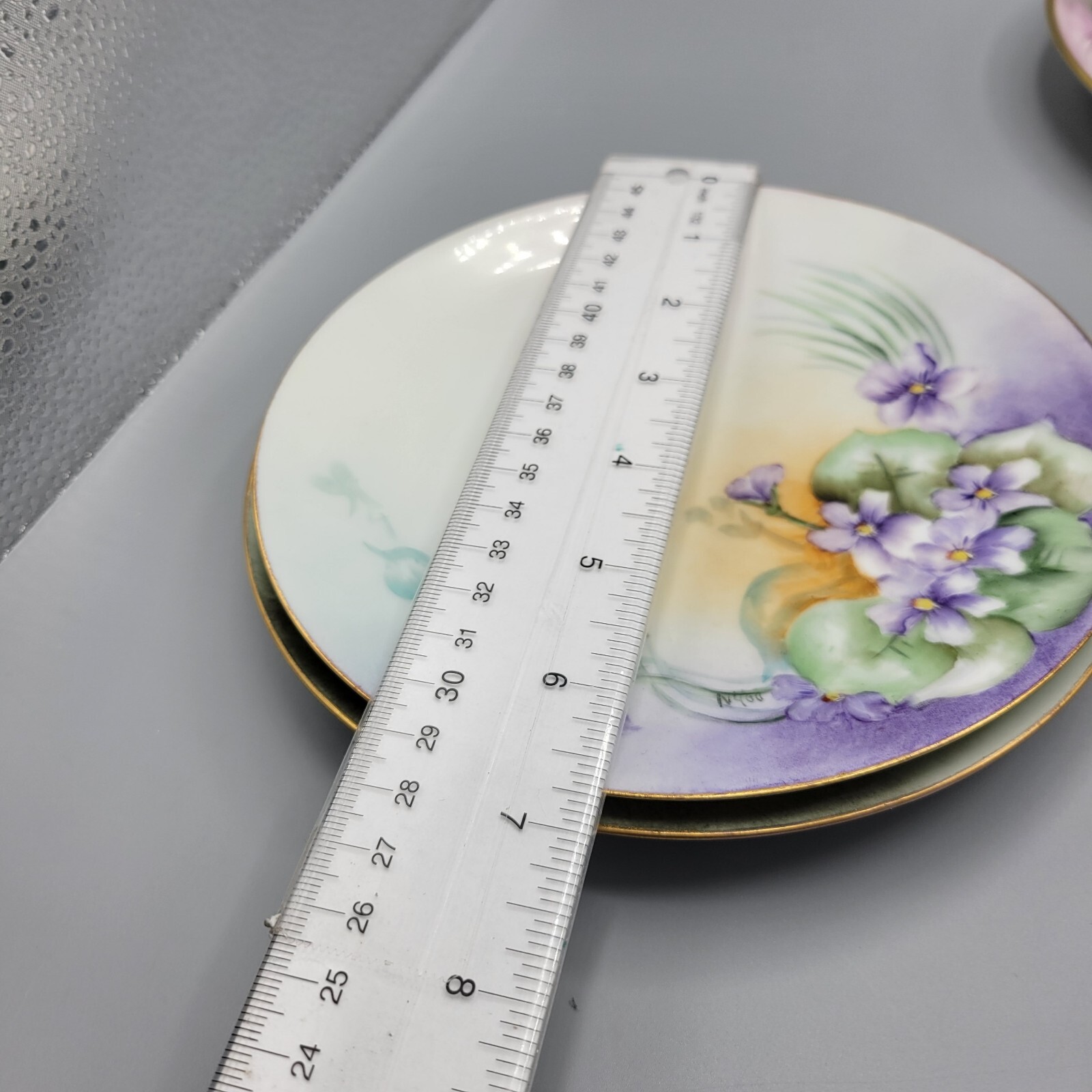 Set Of Vintage Miss Matched Purple Dessert Plates, Set Of 6 From 6″-8″