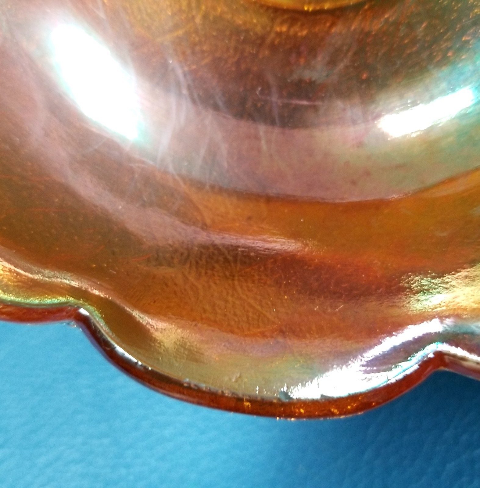 3 Small Replacement Jeannette Glass Co Carnival Glass Bowls Marigold Iridescent