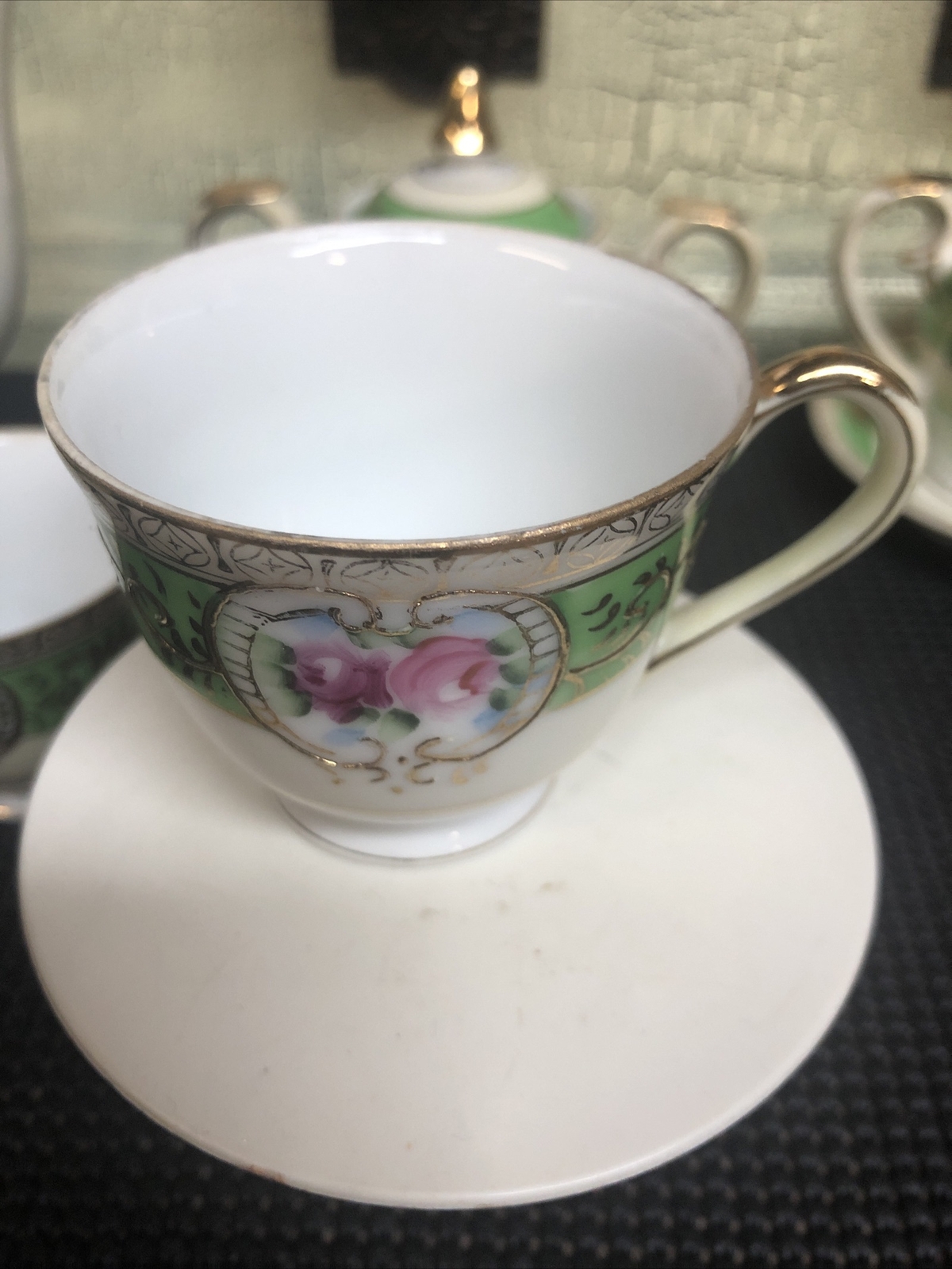 H. KATO Vintage Tea Set Items MADE IN OCCUPIED JAPAN GILDED FLORAL