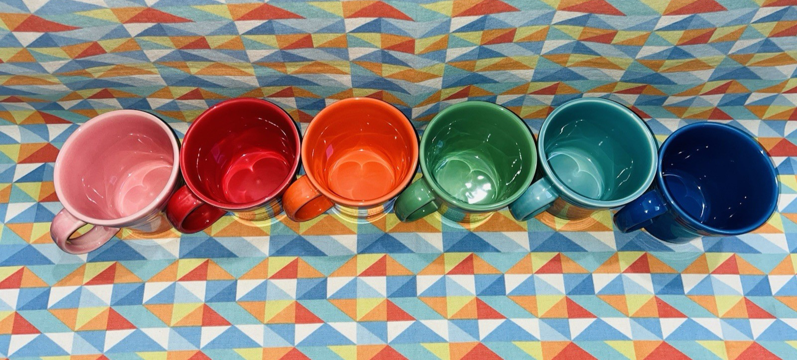 NEW bright set of 6 FIESTA TAPERED MUGS 15 oz FIESTAWARE Free Shipping