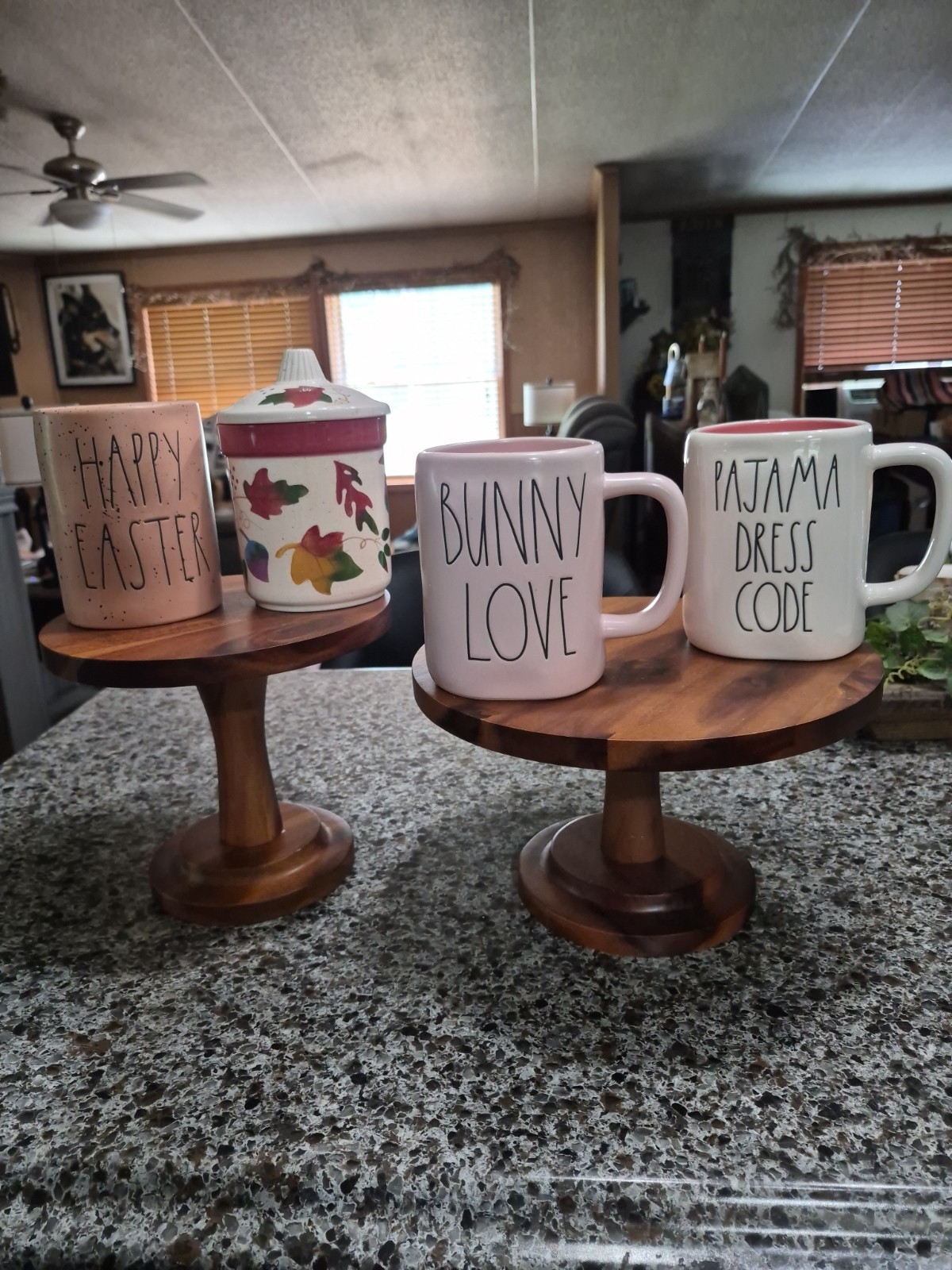 Rae Dunn Artisan Collection Bunny Love Pink Ceramic Mug Easter Pajama Party Set