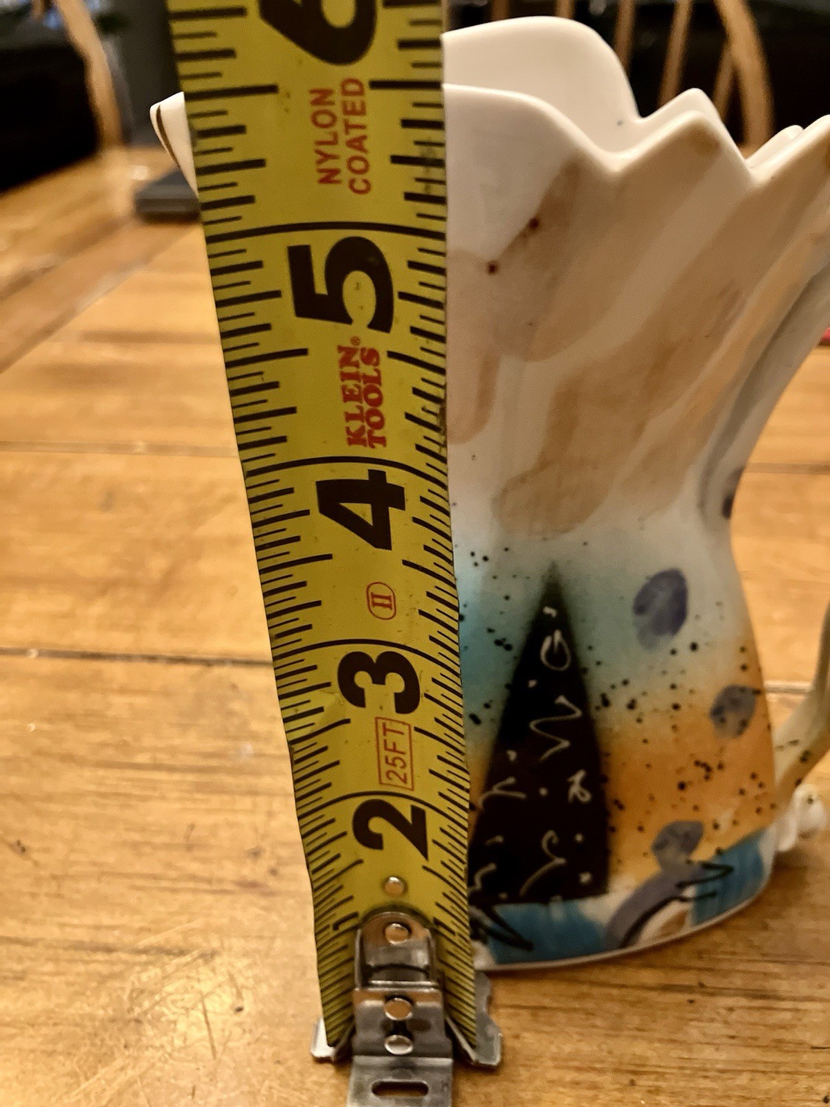 Caroline 1994 Signed Hand Painted Studio Art Pottery Pitcher Vase Postmodern