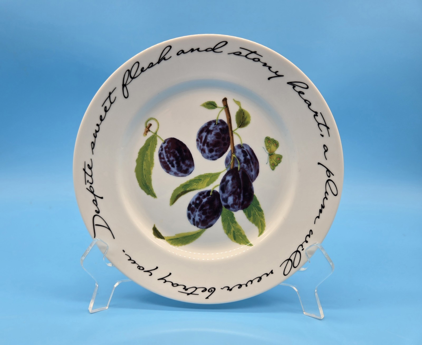 Williams-Sonoma Orchard Suite Fruit Dessert Plates Set Of 3 Plum Pear Cherries