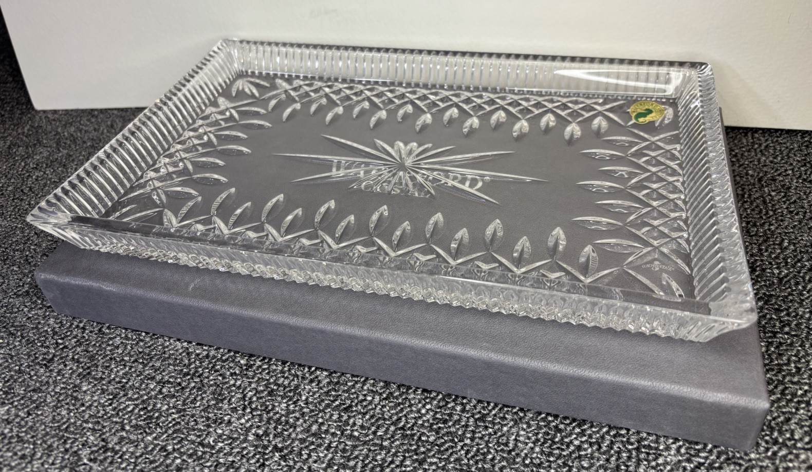 Waterford Crystal: Lismore Sandwich Tray, 11.1″ – NIB W/ Box And Seahorse Label