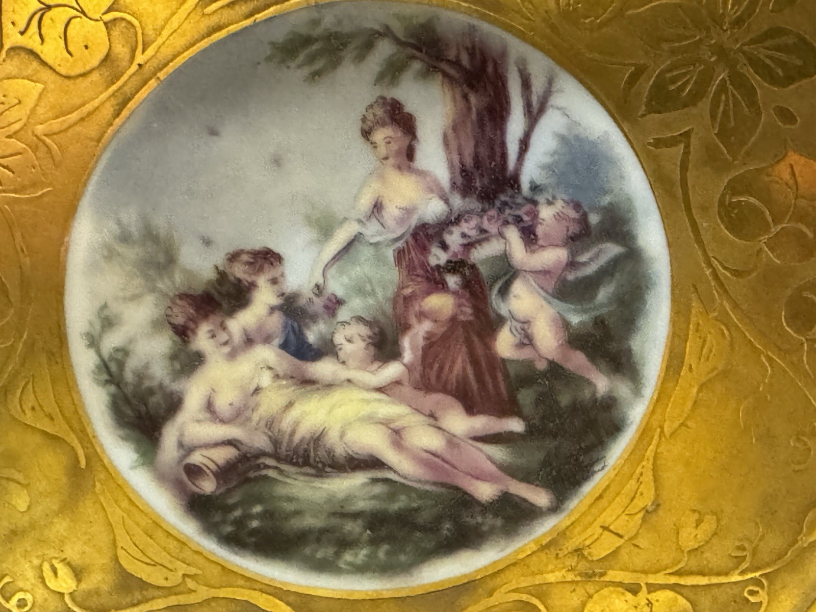 Antique Rosenthal Selb Bavaria cabinet plate hand painted neoclassical scene