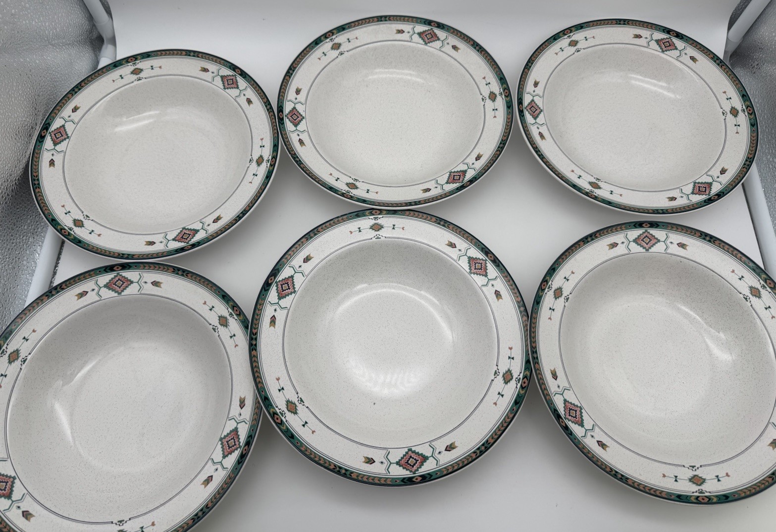 Set 6 Studio Nova Adirondack 2201 Pattern Bowls Dinnerware Vintage Southwest