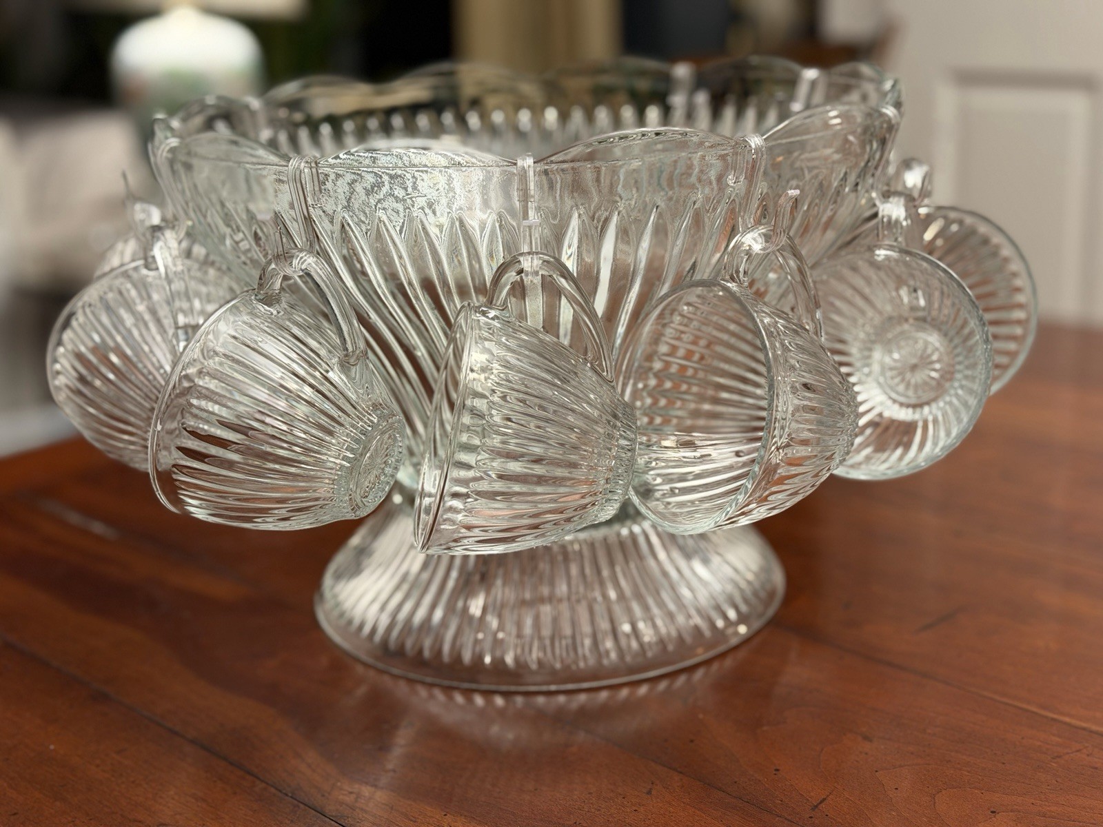 22 Piece Royal Crest by Gibson Punch Bowl, Stand, 10 Cups, 10 Hooks