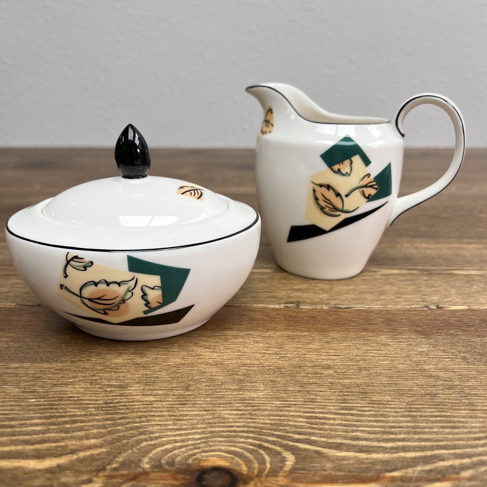 Vintage Doulton Central Park Creamer and Sugar Bowl Set