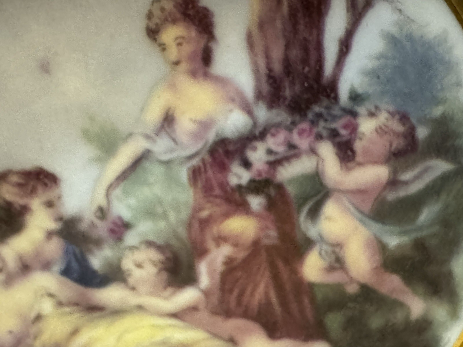 Antique Rosenthal Selb Bavaria cabinet plate hand painted neoclassical scene
