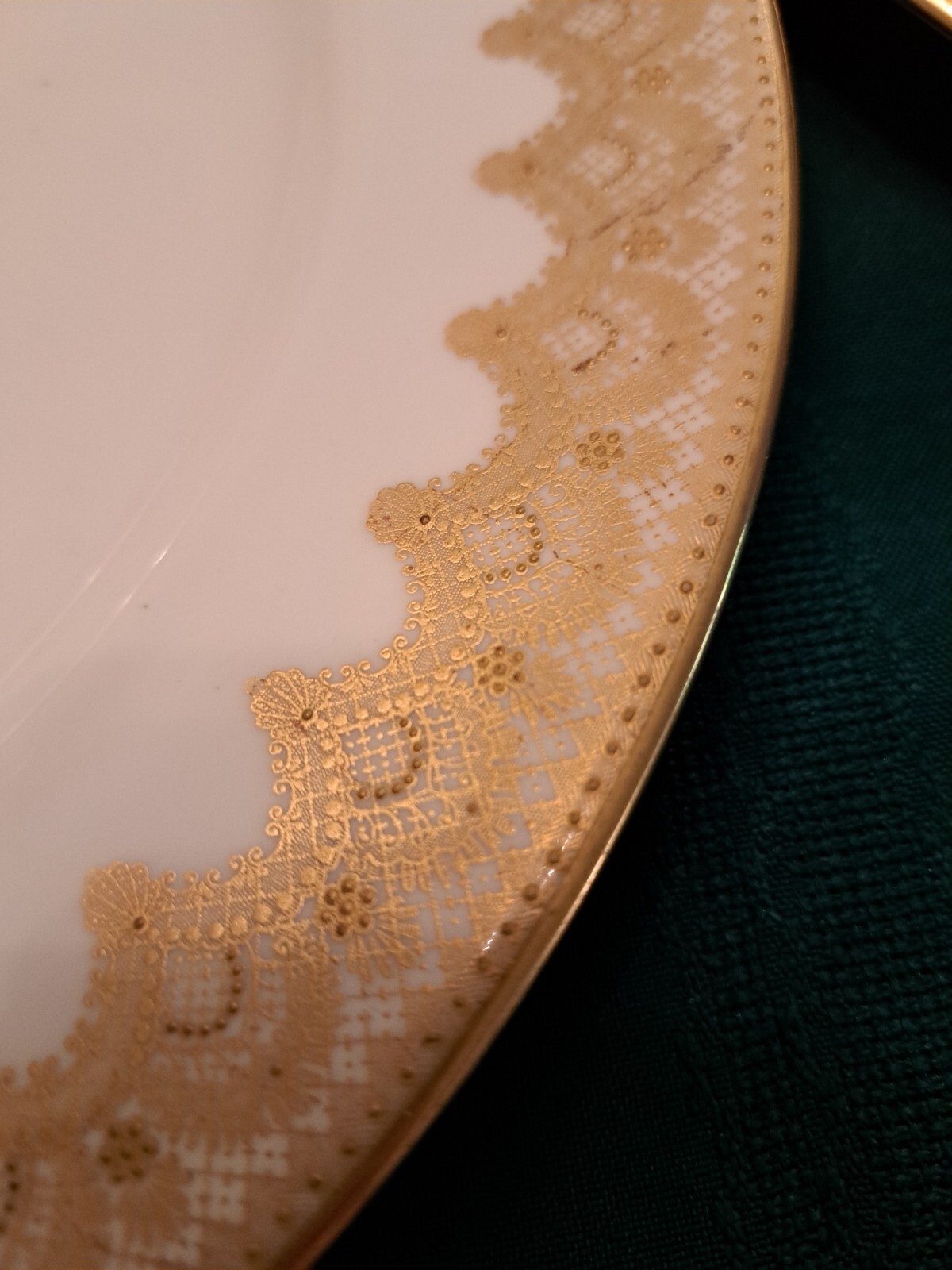 Replacement Plates Royal Doulton Dinner Encrusted Porcelain 10.5 England 6 Pc