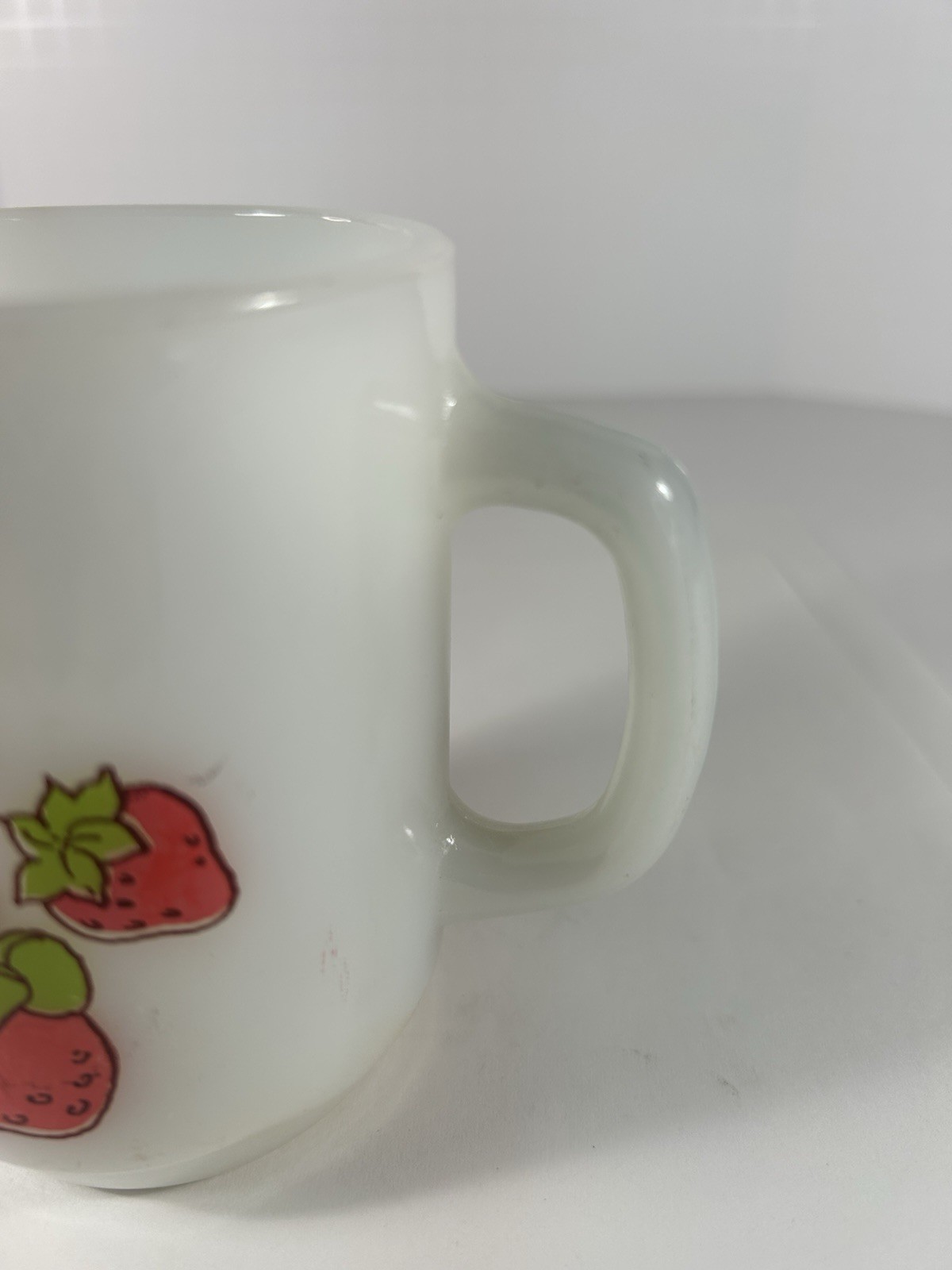 1980 Strawberry Shortcake Fire King Mug Anchor Hocking Milk Glass