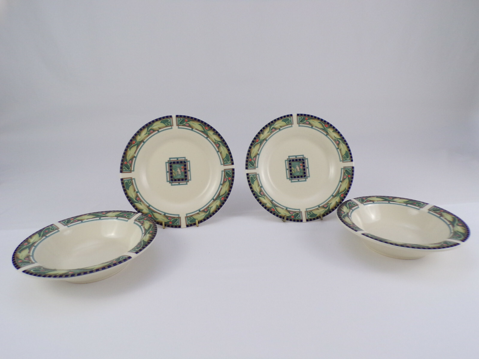 Four Piece Pfaltzgraff Portfolio Forest 2 Luncheon Plates 2 Pasta Salad Bowl b23