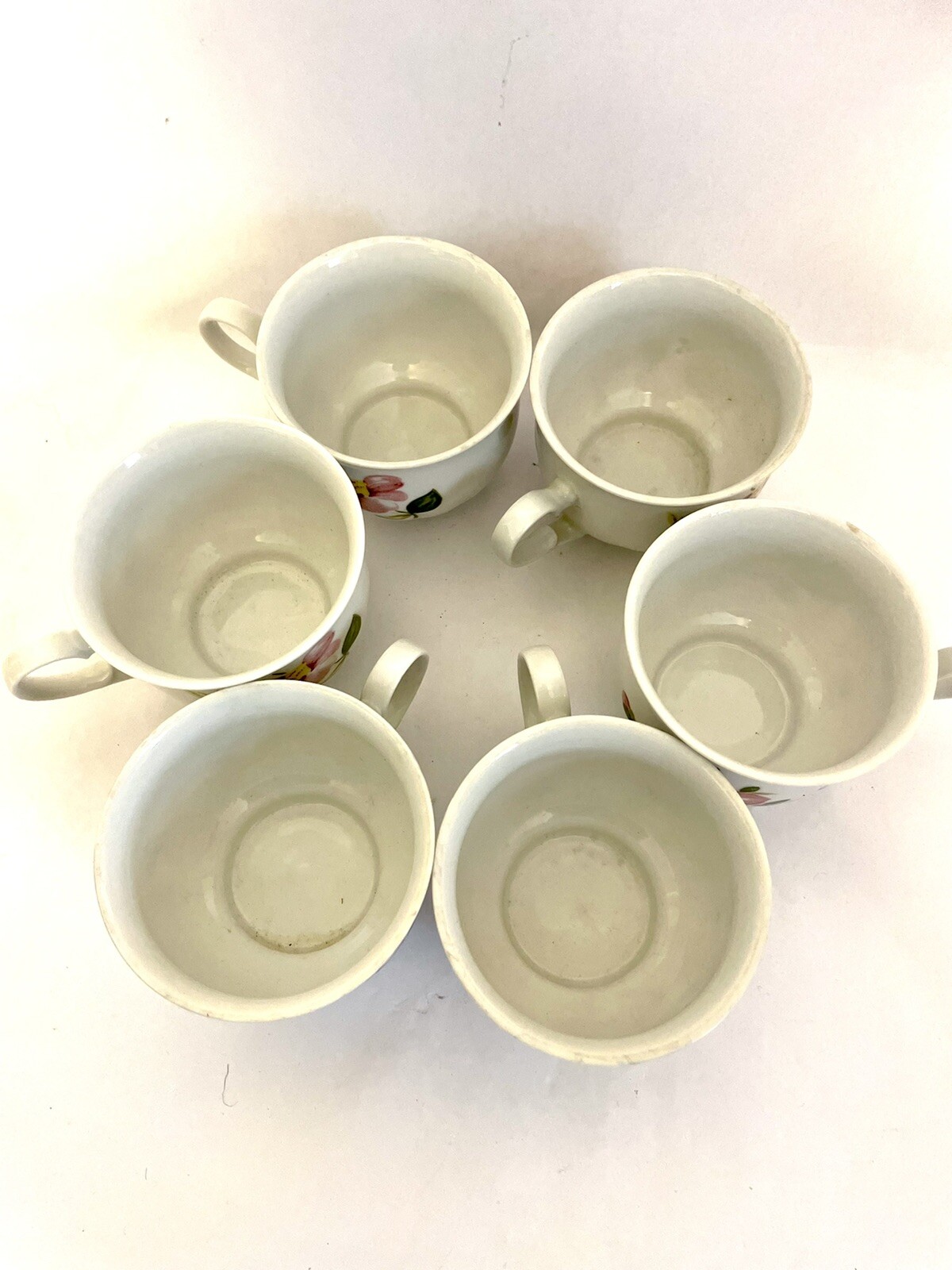 Set of 6 Mitterteich Bavaria Tea Cofee Cup And Saucer MIT359 Pink Flowers