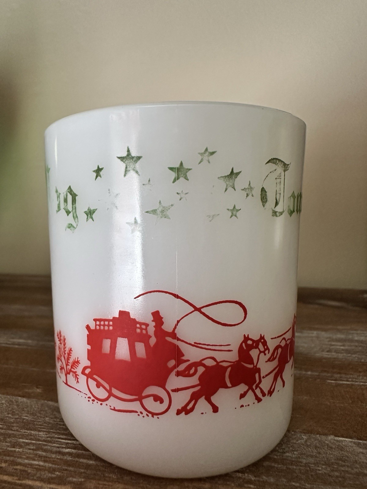 Tom and Jerry Vintage Egg Nog Chevy Chase Inn Milk Glass Hazel Atlas Mug Drink