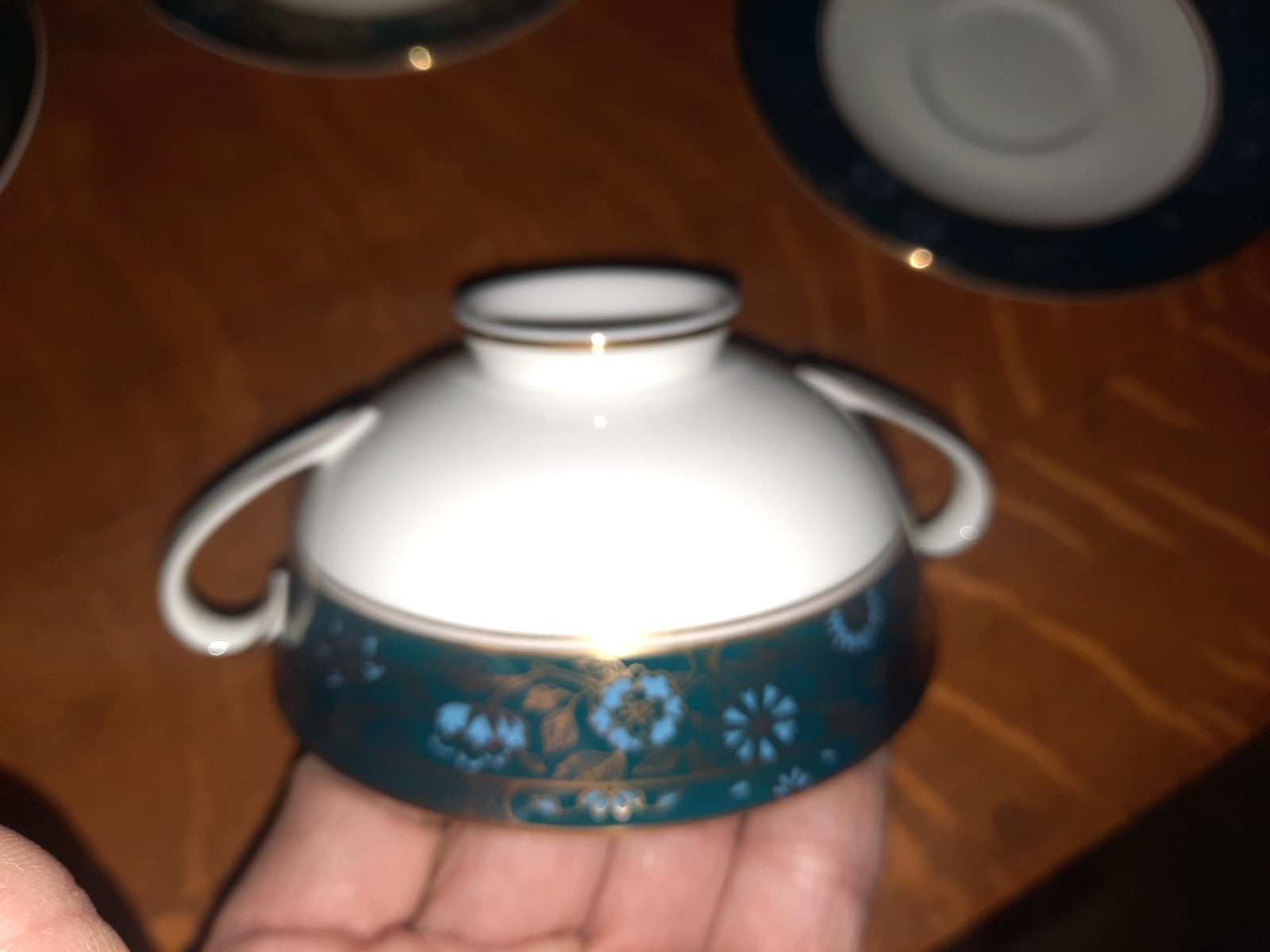 Set of 4 Royal Doulton Bone China Cream Soup Bowls & Saucers, Carlyle Pattern