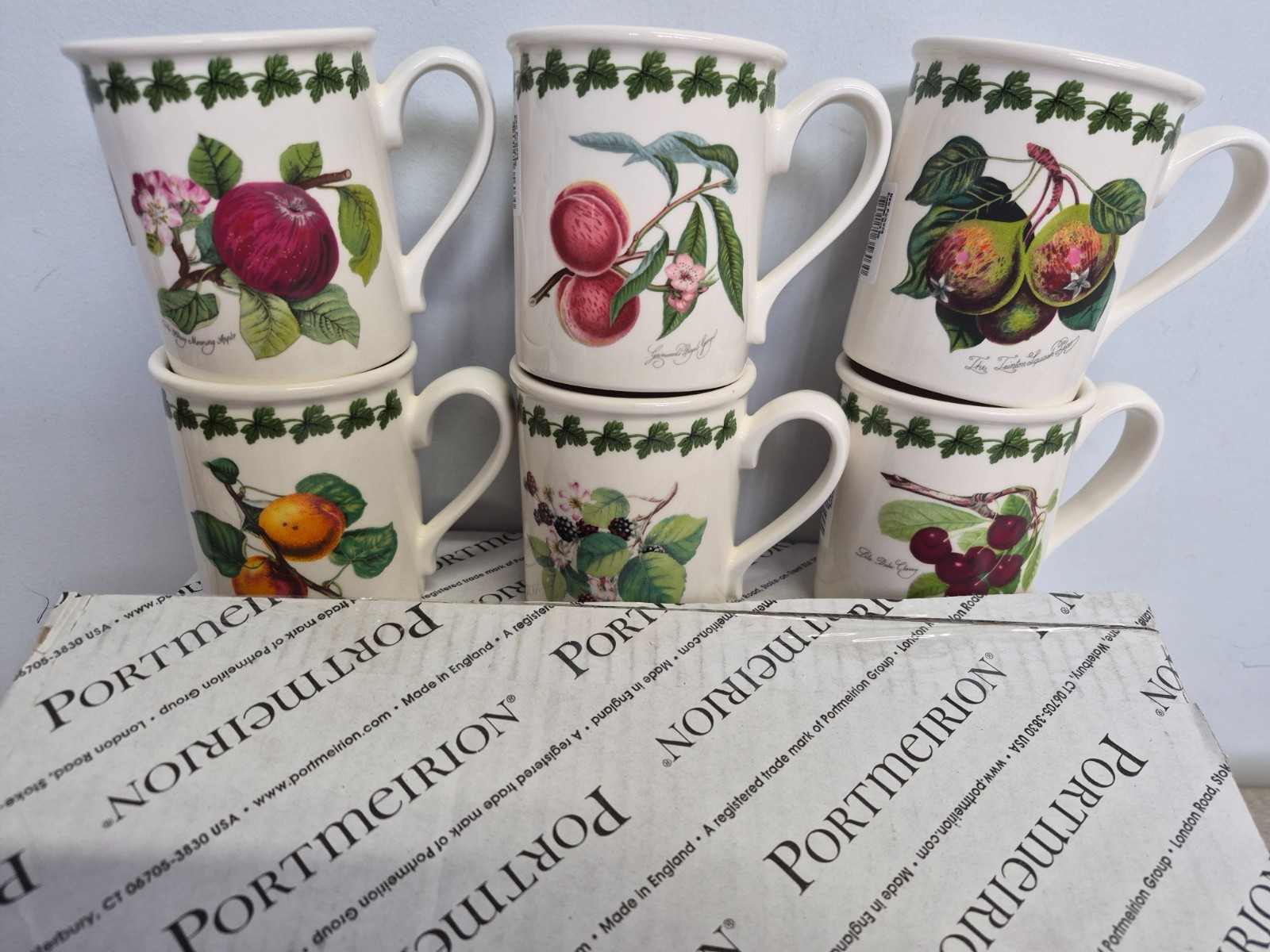 Portmeirion Pomona set of 6 Breakfast Mugs assorted—–4703—–