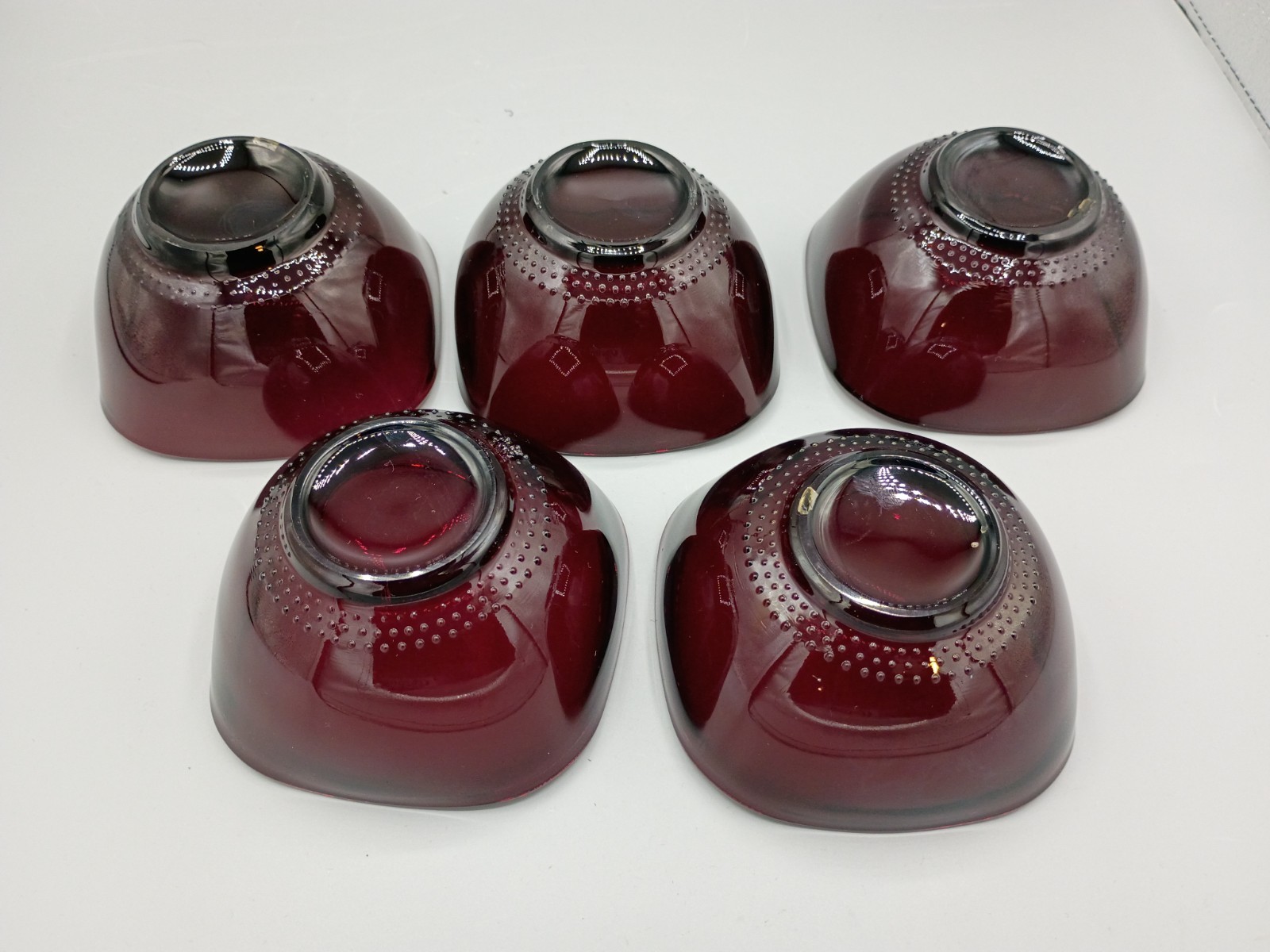 Vintage Purple Amethyst Glass Dessert Bowl Set Of 5