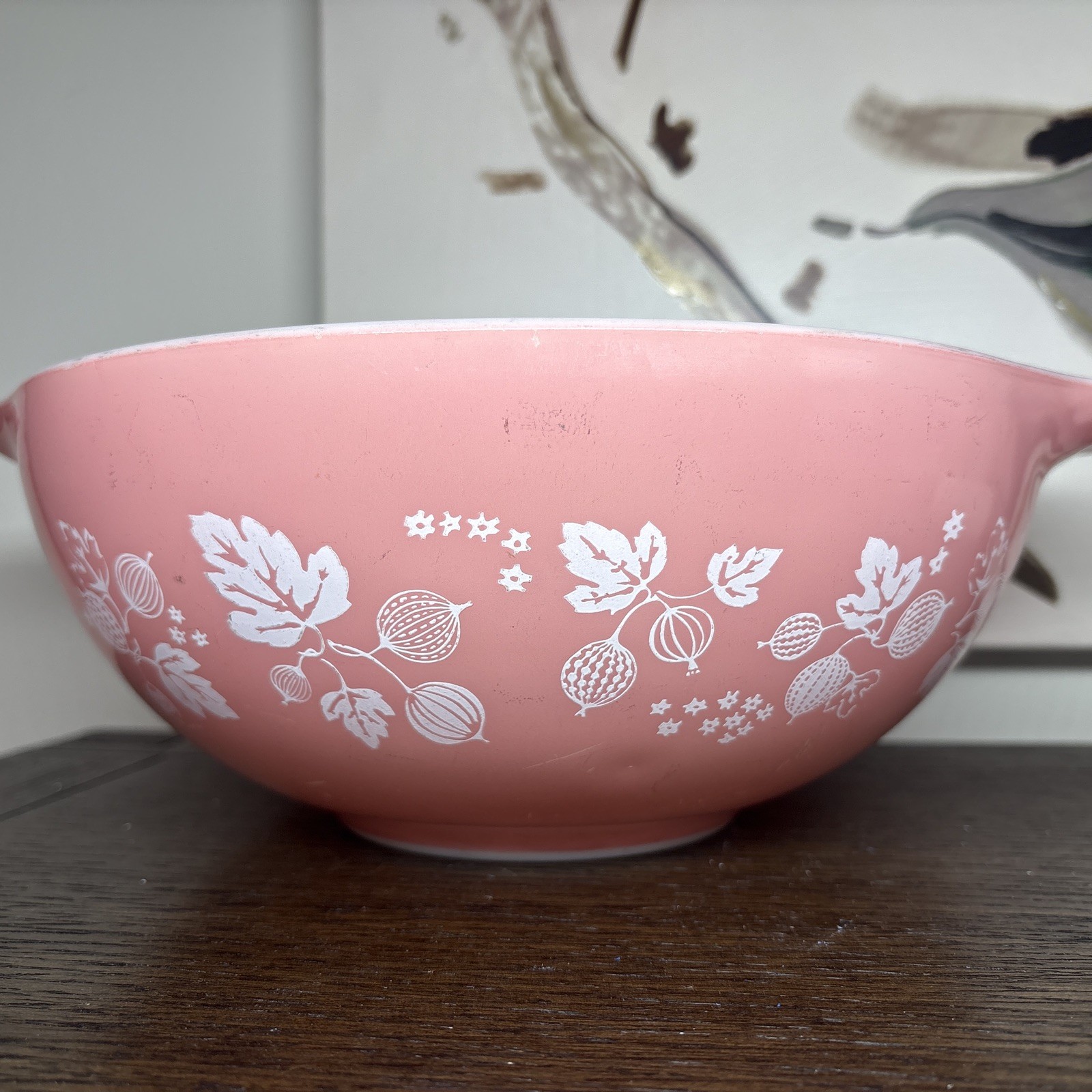 Pyrex Pink Gooseberry Cinderella Mixing Bowl 444 4QT Nesting Bowl Vintage