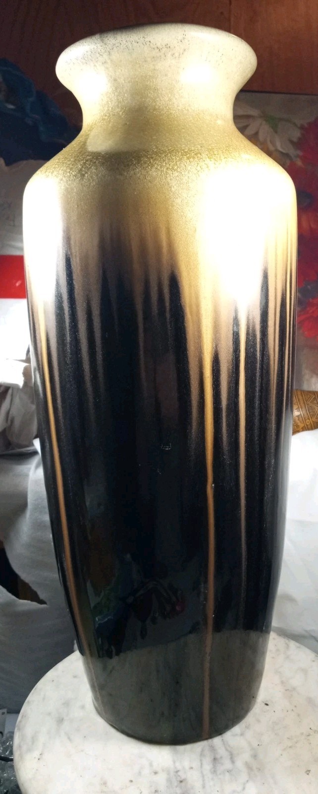 Mid century modern drip glaze vase