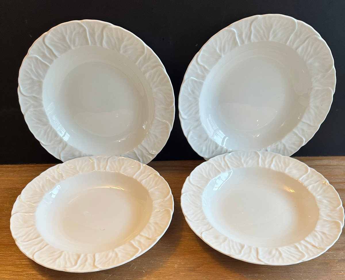 Wedgewood Countryware White Bone China porcelain Cabbage 4 Desert bowls 6 1/4″