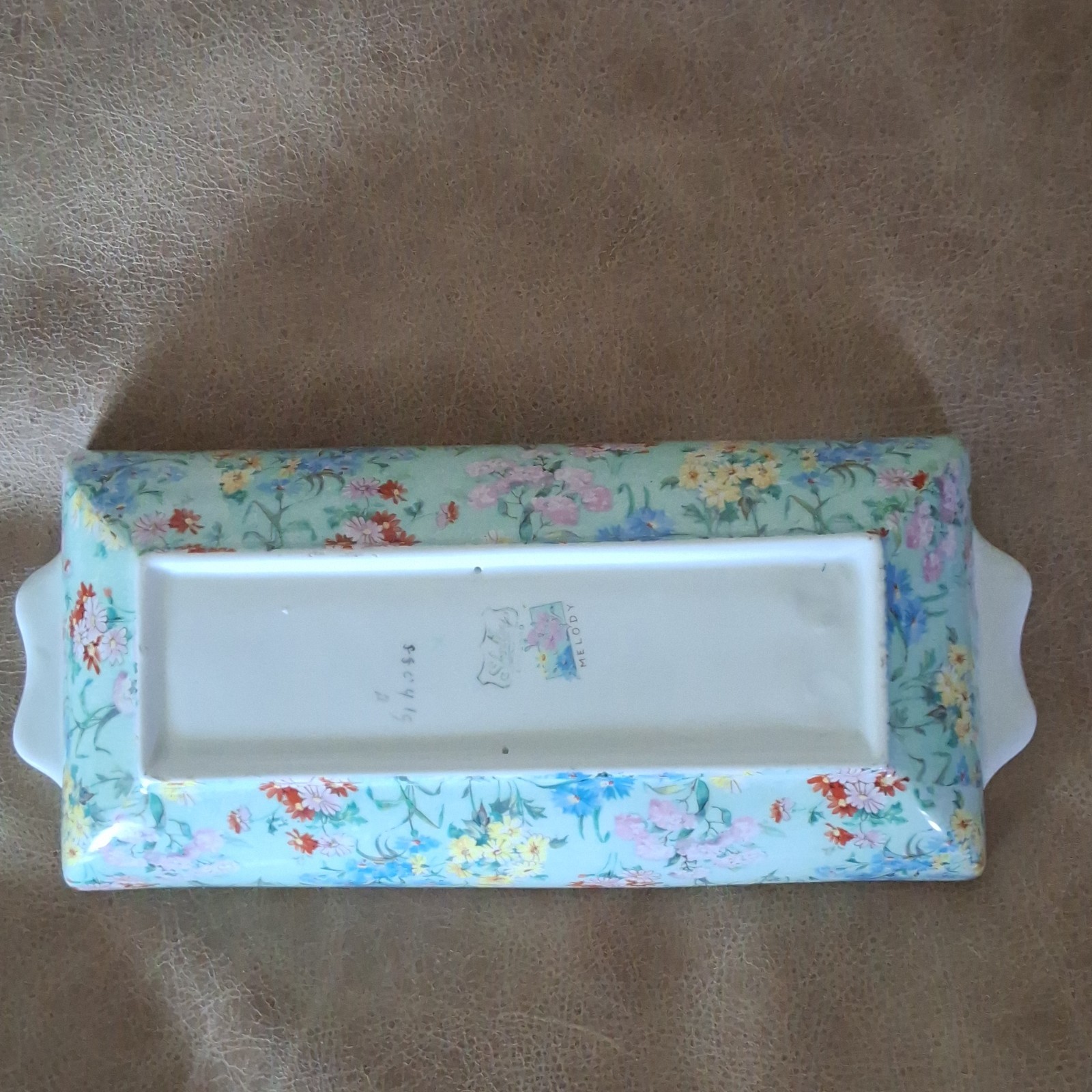Shelley Chintz Melody Ceramic Divided Serving Tray, 3-Section Rectangular