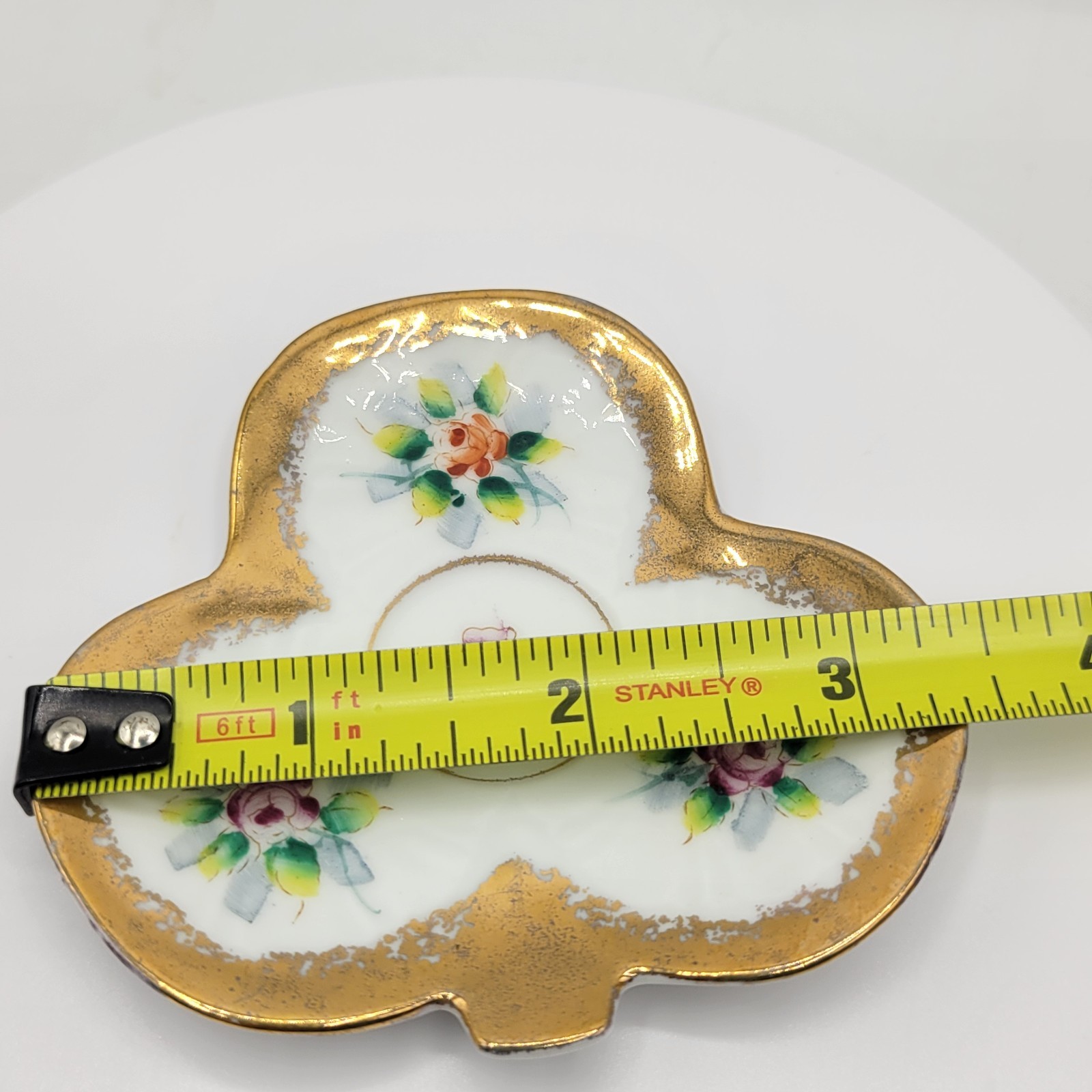 Vintage Made in Occupied Japan Porcelain Tea Cup & Saucer Flowers & 24KGold Trim