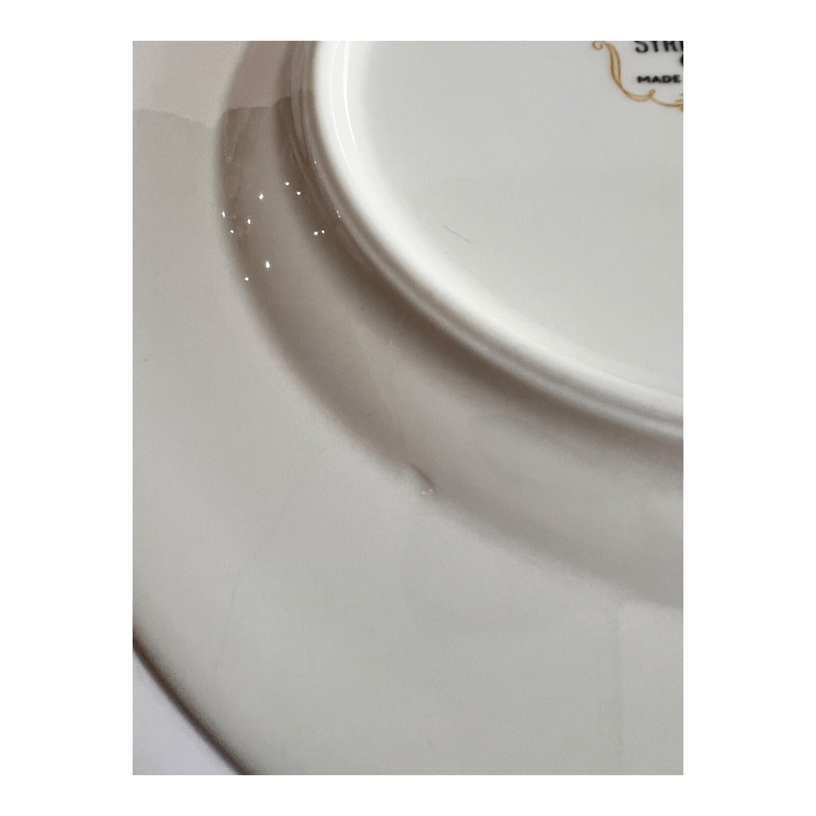 Syracuse Minuet Fine China 8″ Salad Plate White w Blue Leaves Vines Platinum Rim