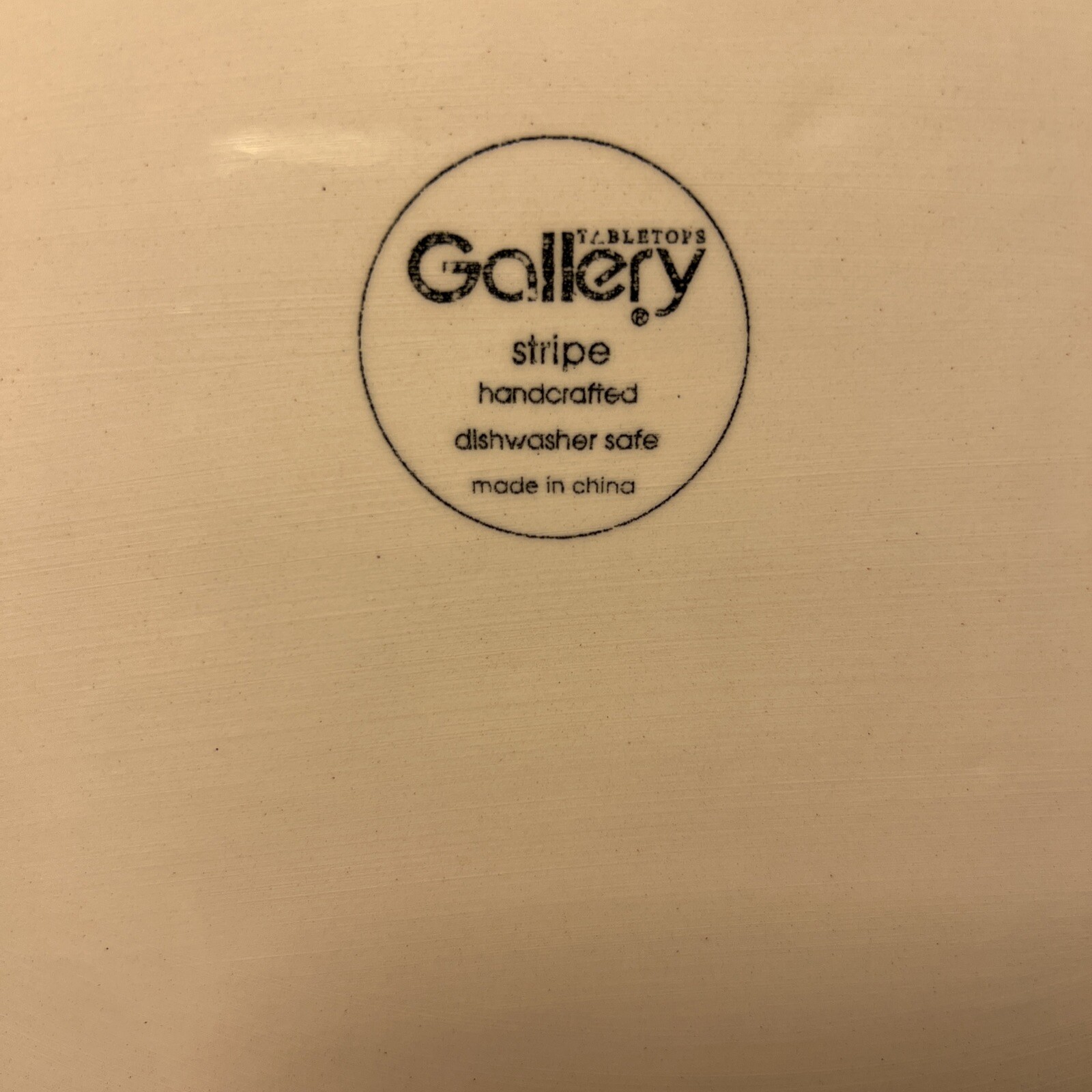 Tabletops Gallery Huge Striped 15.5 Diameter Serving Bowl Hand Painted NICE