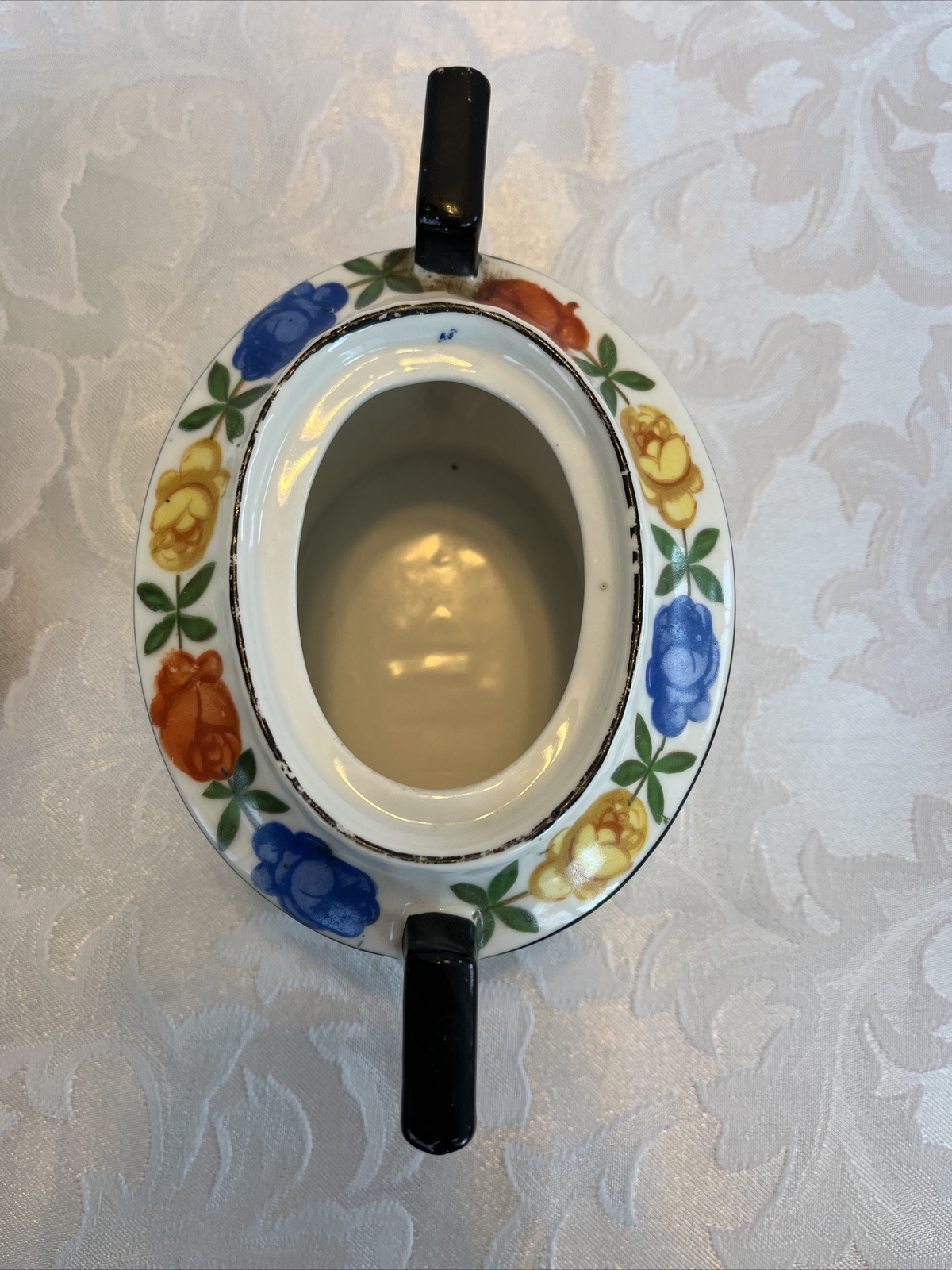 Vintage Schumann Sugar Bowl with Lid And Creamer Marked 16 Germany See Picture