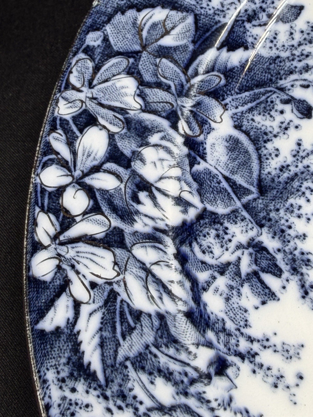 2 Antique Rare K G Keller Guerin Luneville France VILOETTE Flow Blue 7” Plates