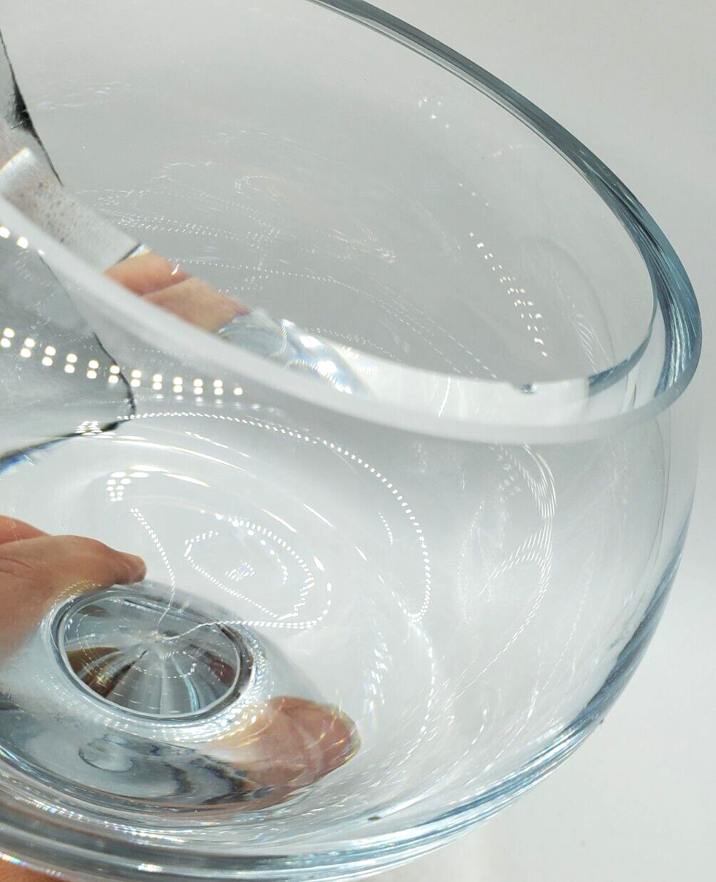 Modern Contemporary Crystal Bowl Vase Pedestal Clear Compote Beta Fish Floral