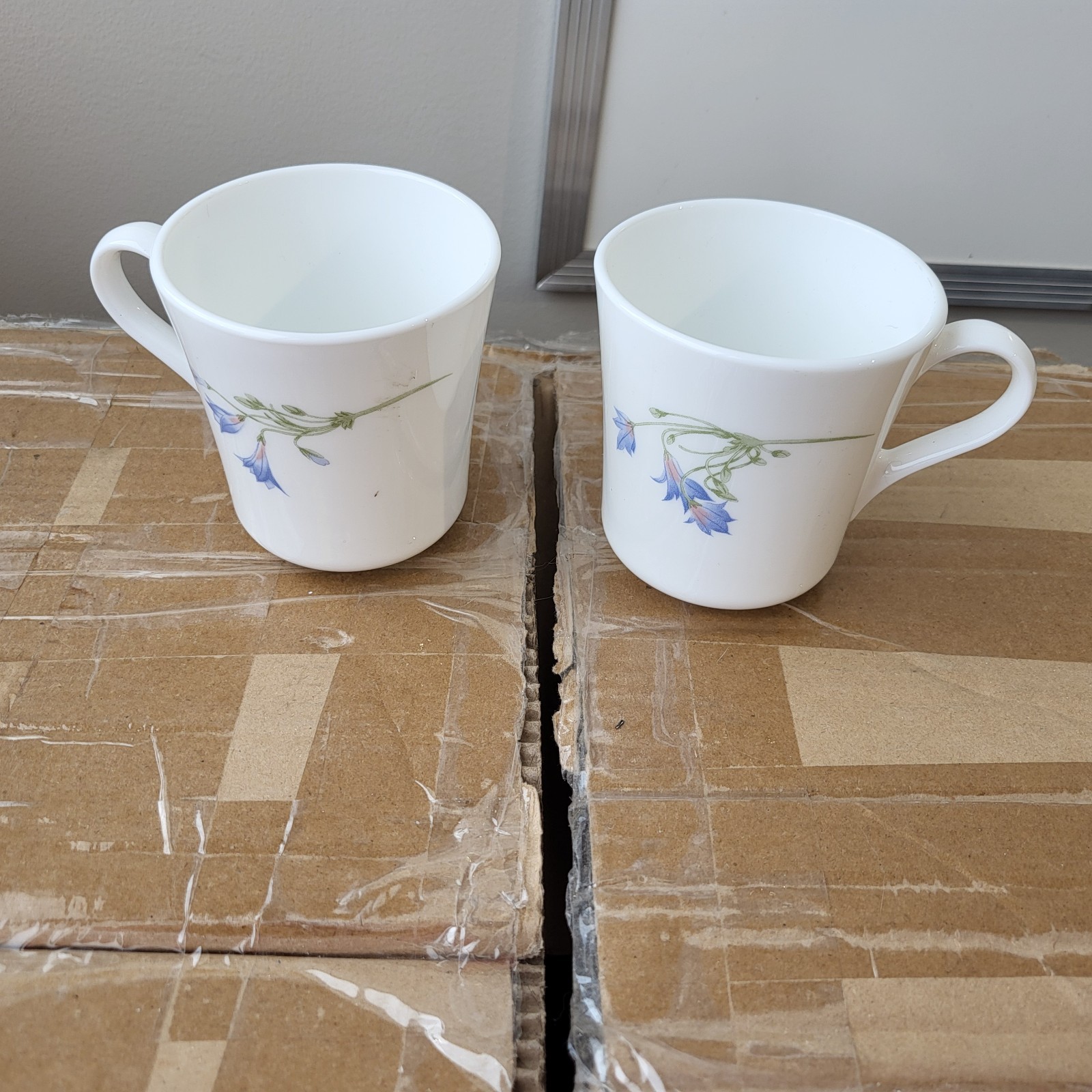Corelle by Corning Blue Dusk (BLUEBELLS) Coffee Cups (2) VTG/DISCONTINUED