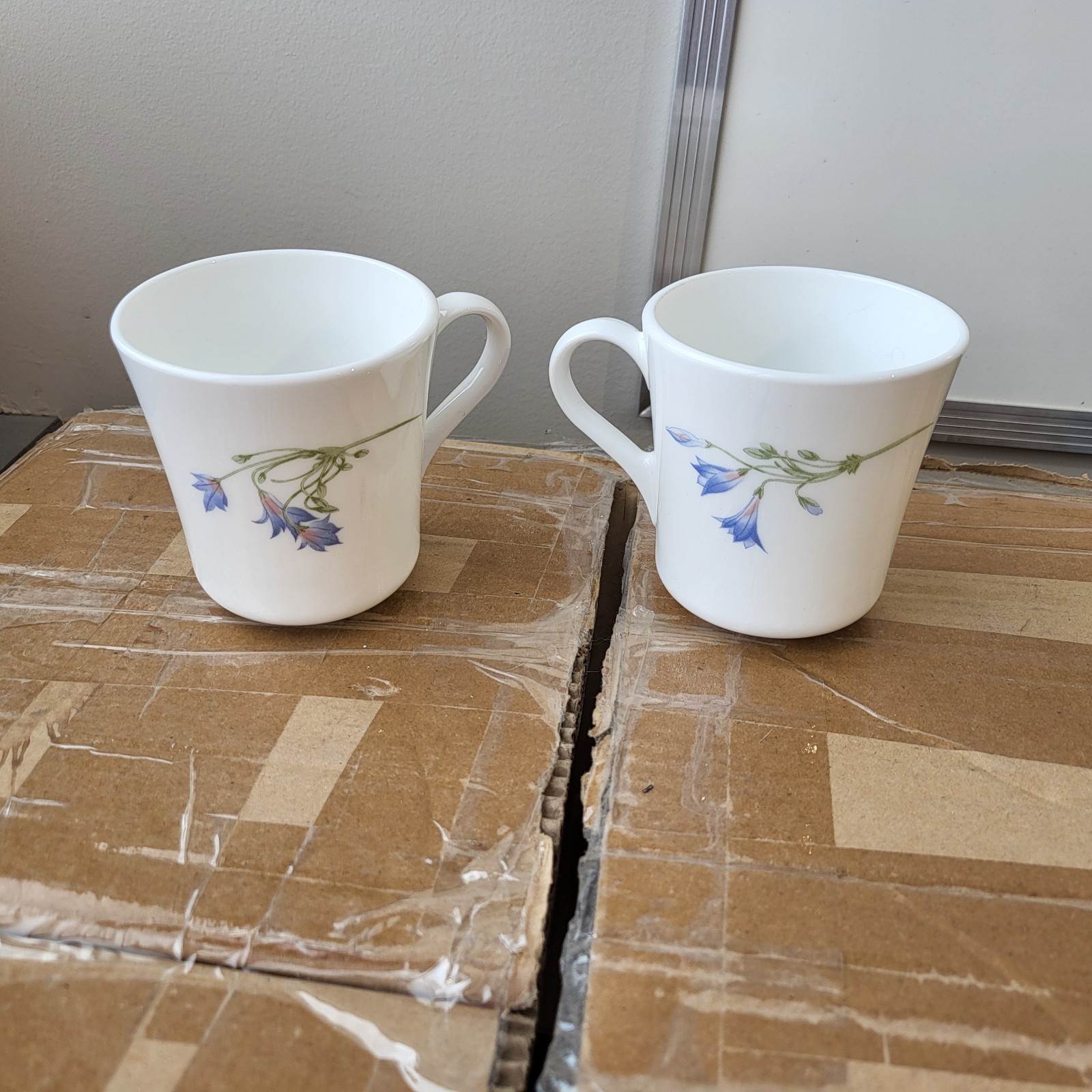 Corelle by Corning Blue Dusk (BLUEBELLS) Coffee Cups (2) VTG/DISCONTINUED