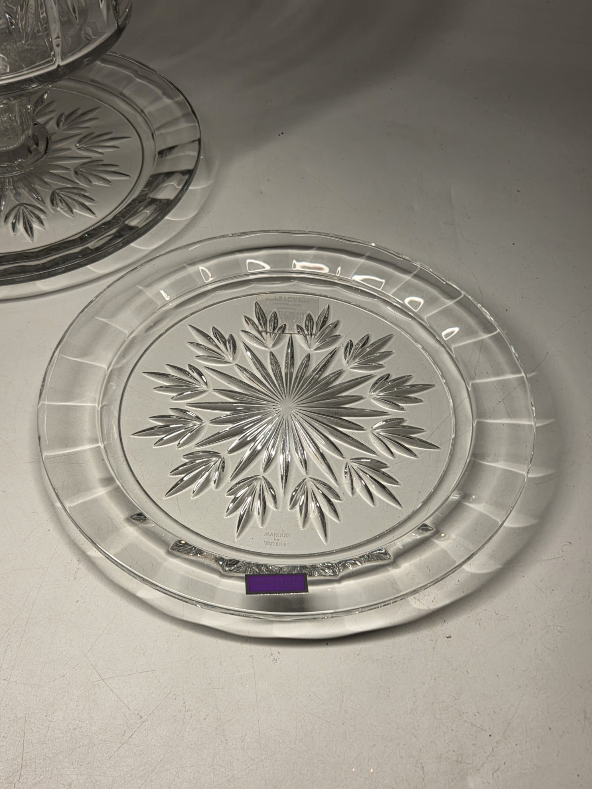Marquis by Waterford Crystal 4 in 1 CASEY Medium Cake Plate Stand Dome With Box