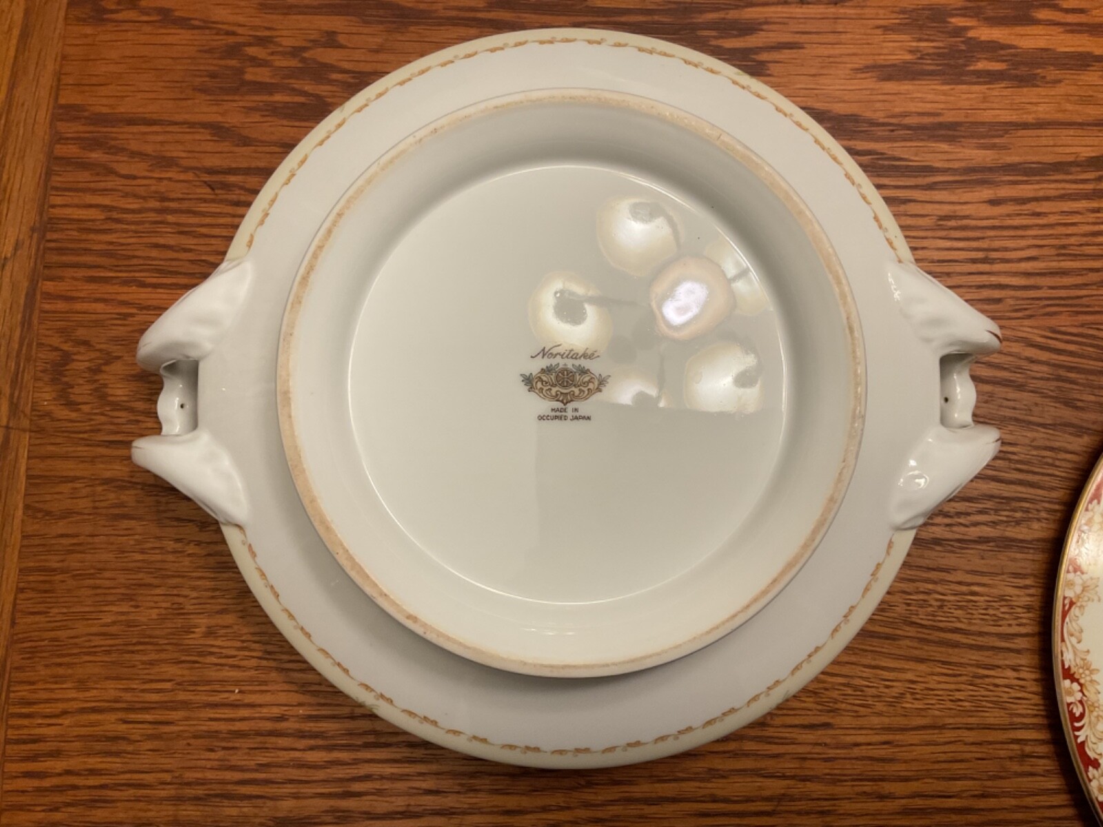 VTG Noritake N-48 Round Footed Covered Vegetable Dish Made in Occupied Japan