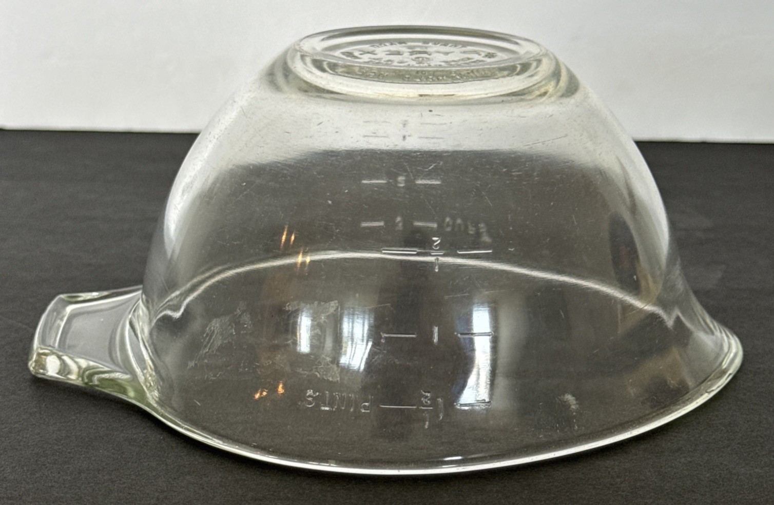 Pyrex Clear Glass Tear Drop 3 Cups Measuring Bowl 1.5 Pints Vintage 1970’s