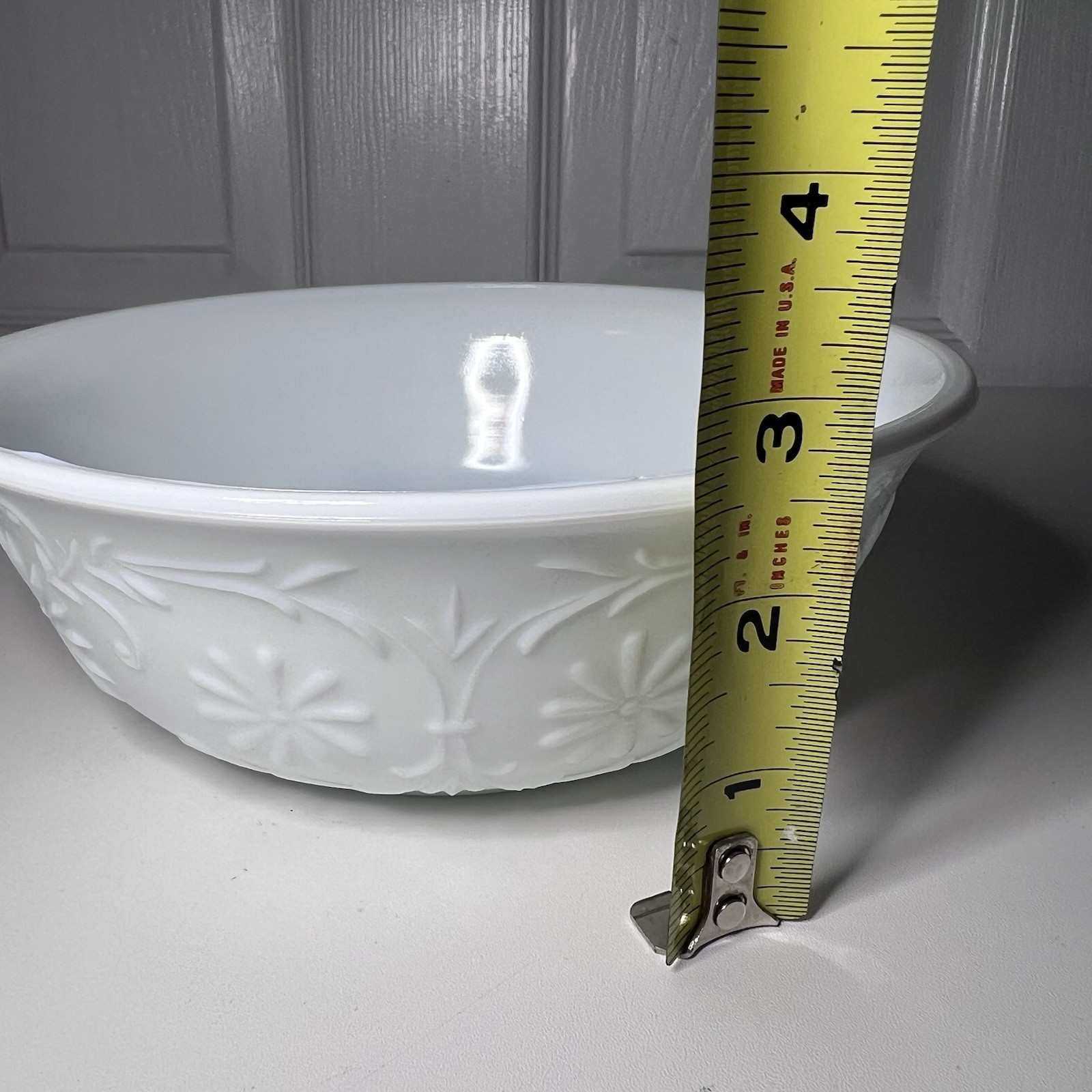 Vintage 1979 FTD Milk Glass Floral Bowl