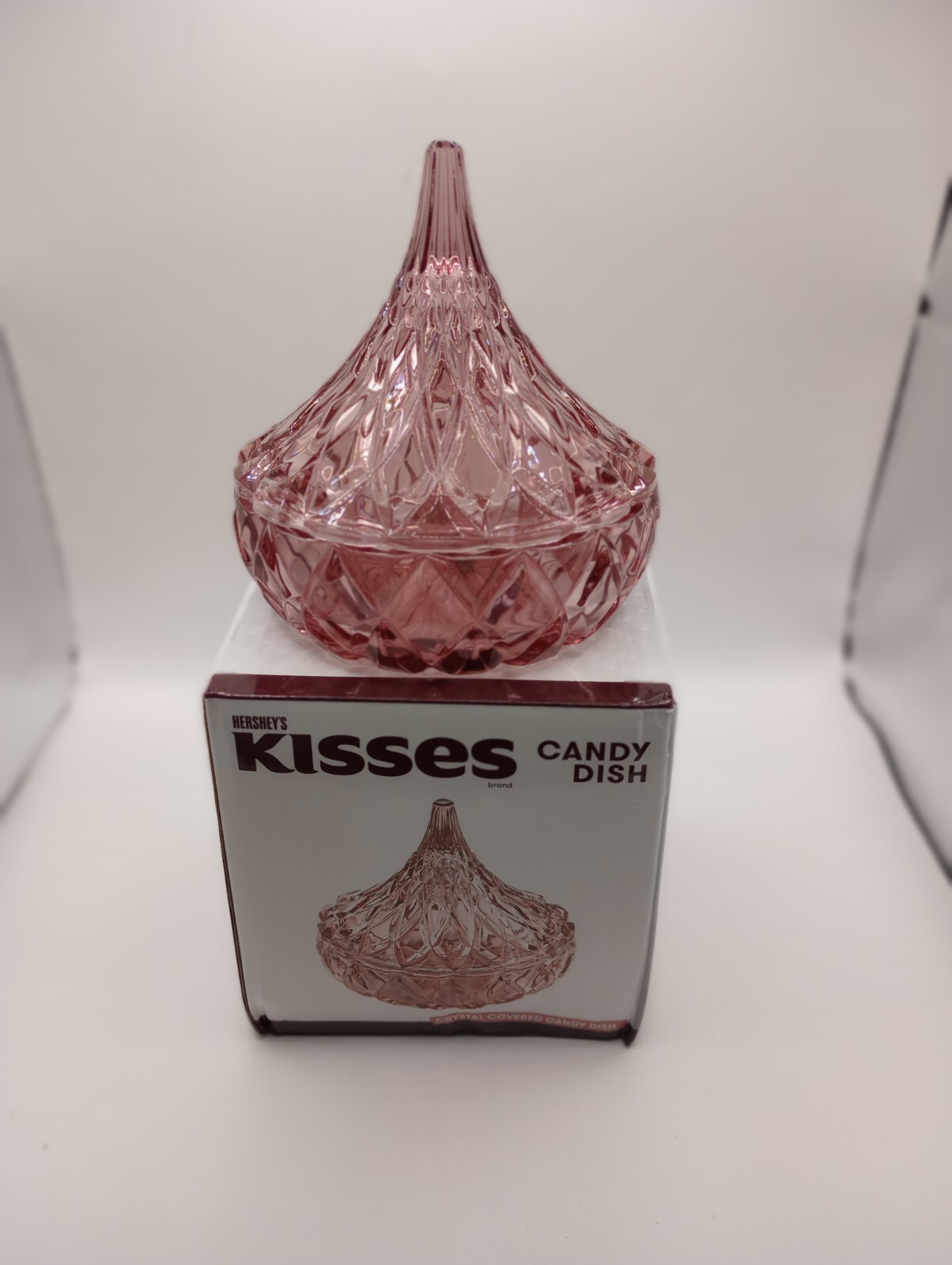 Hershey’s Kiss Pink Crystal Covered Candy Dish Godinger NIB