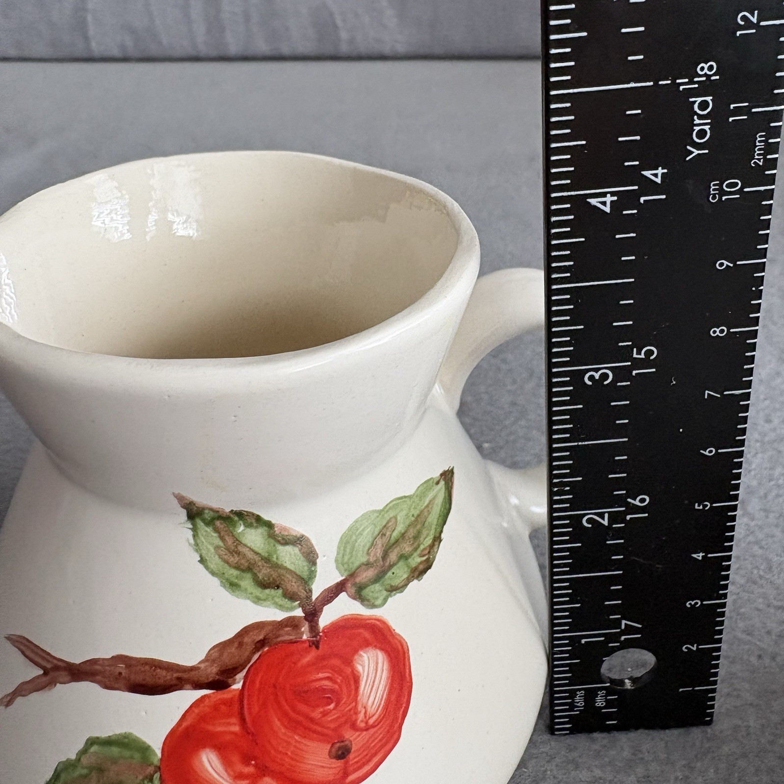 Apple Red Cream And Sugar Set Hand painted Vintage Dinnerware MCM Handmade