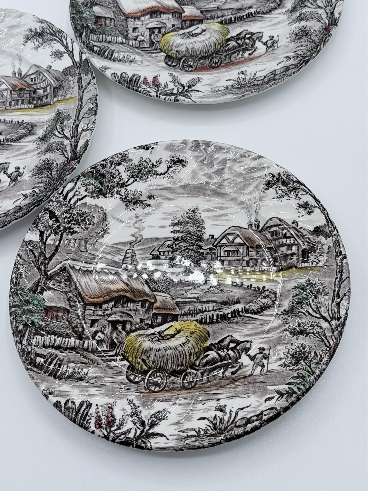 Staffordshire Ironstone Yorkshire Multicolor Salad Plate Set of 4 England