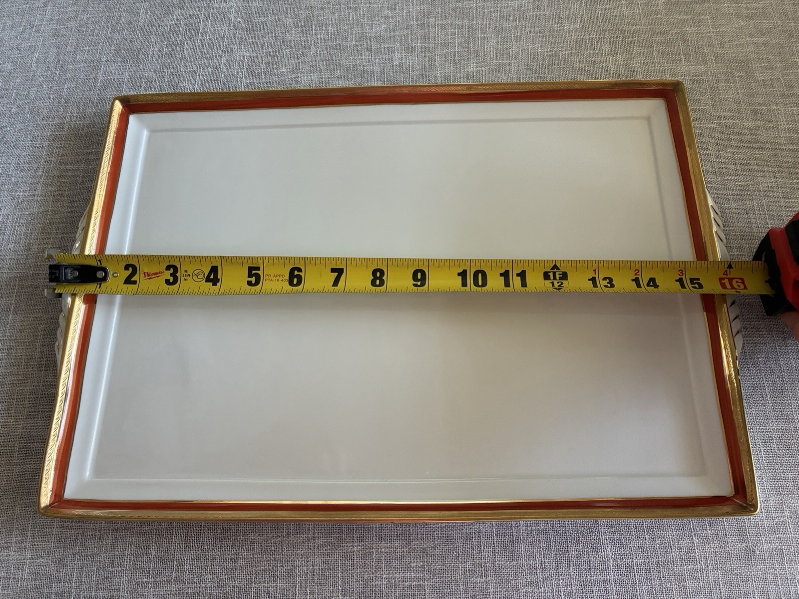 Vintage RICHARD GINORI PALERMO Red 16”x 11”Rectangular Tray Italy