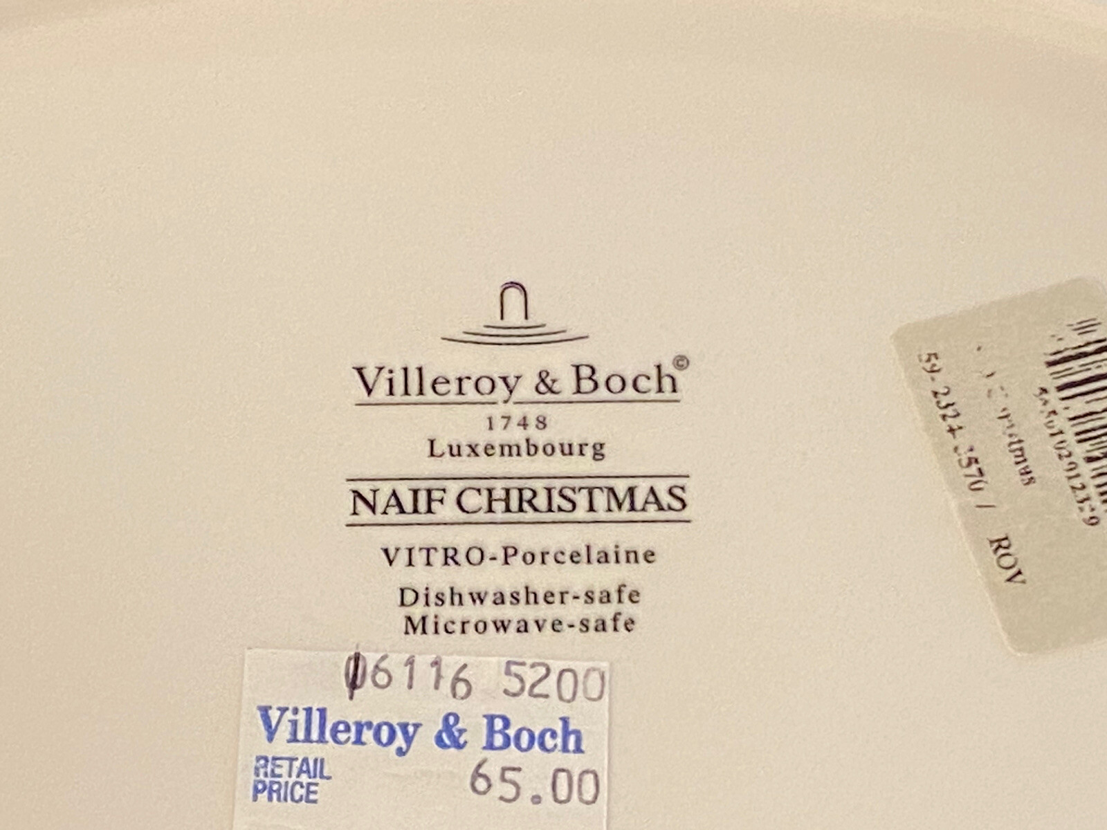 Villeroy & Boch Naif Christmas Laplau Handled Pickle Dish Serving Tray NEW W Tag